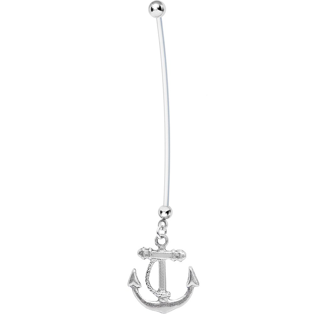 Body Candy Nautical Anchor Drop Pregnancy Belly Ring - Stylish Maternity Belly Button Piercing Jewelry for Expecting Moms | Perfect for Pregnancy Photos, Baby Showers & Everyday Wear