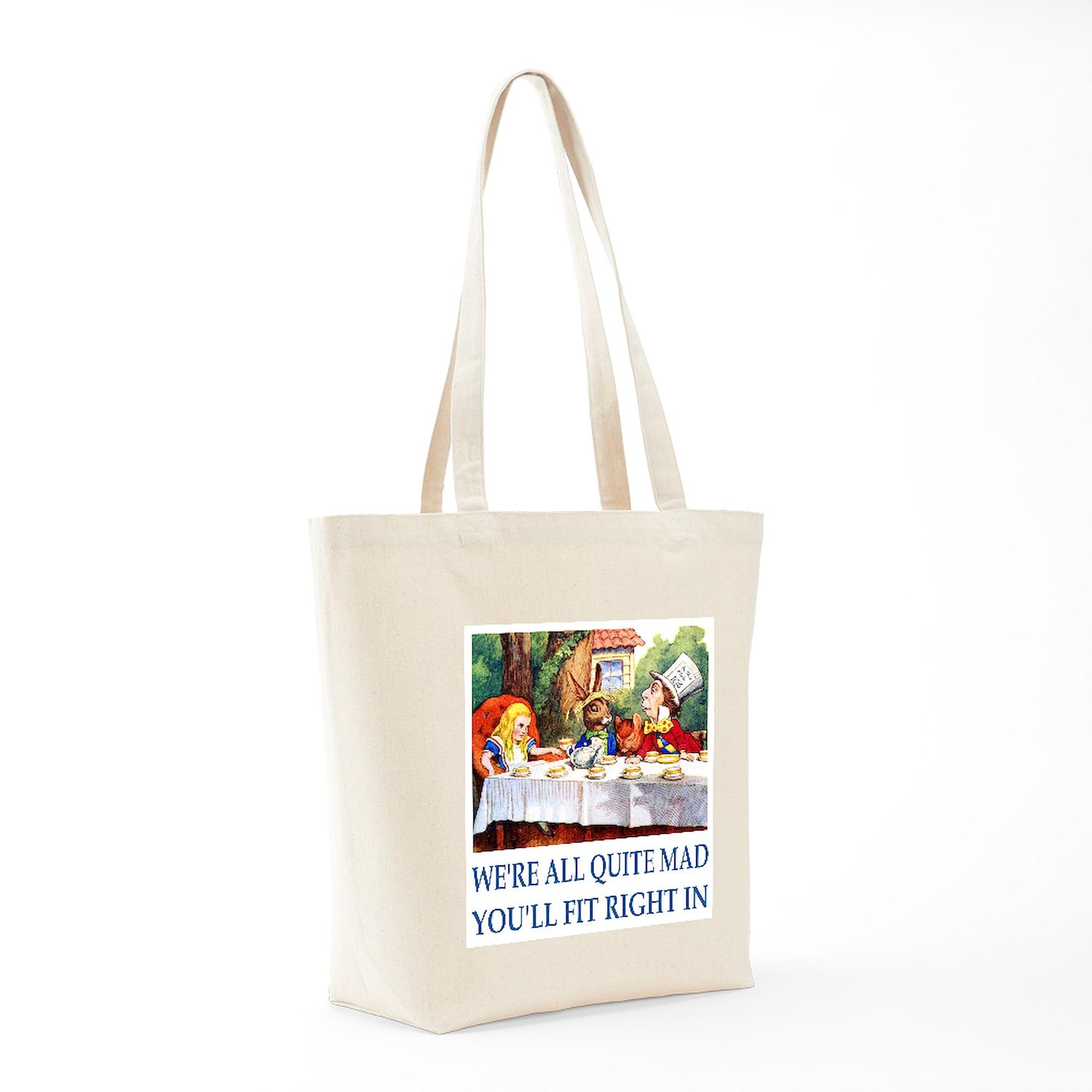 WE're ALL QUITE MAD Natural Canvas Tote Bag - Reusable Eco-Friendly Shopping Bag for Groceries, Beach & Daily Use | CafePress