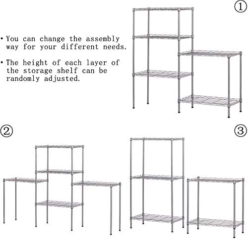 5-Tier Heavy Duty Metal Wire Storage Shelf - Space-Saving Organizer for Kitchen, Pantry, Living Room, Garage & Office - Durable Utility Rack for Home Organization & Storage Solutions
