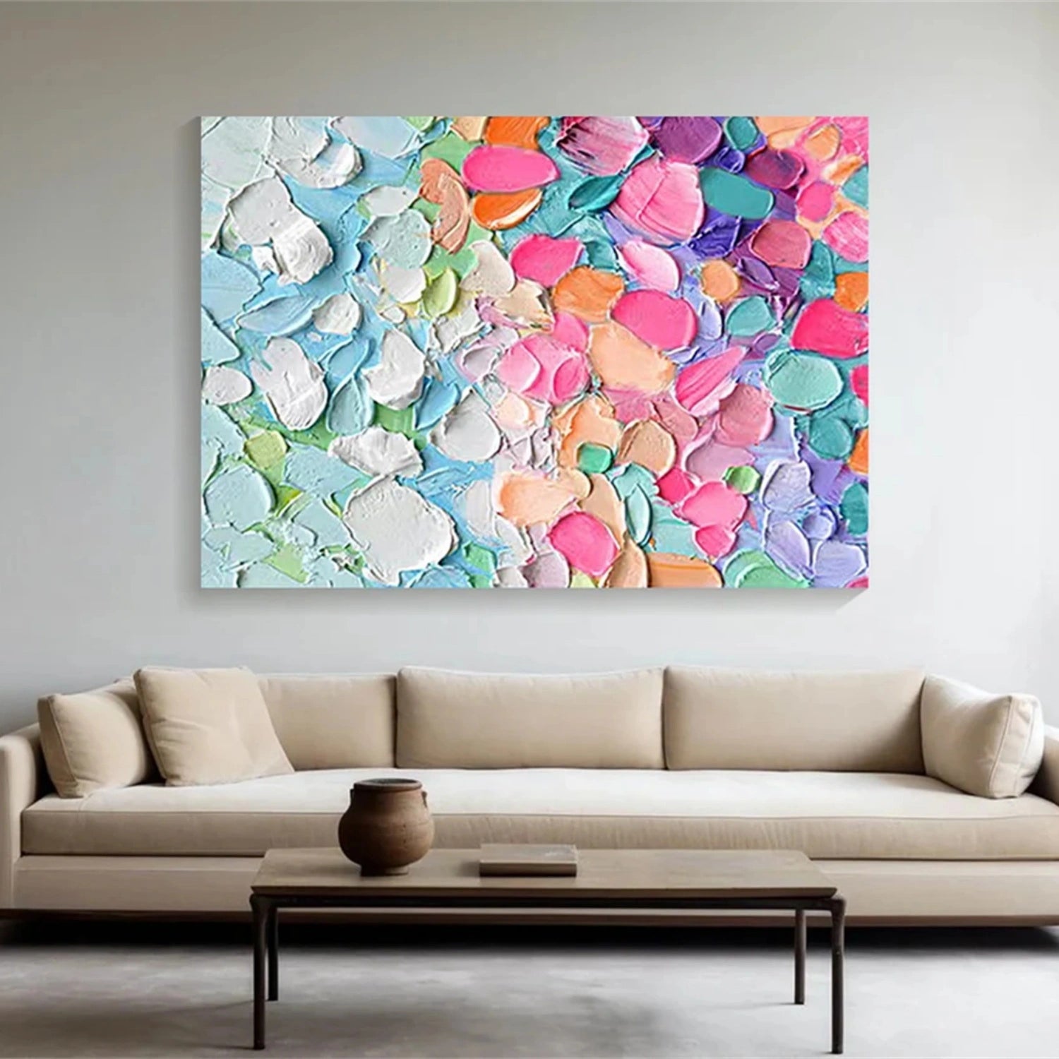Flower and Tree Painting #FT165 - Handmade Canvas Art for Home Decor, Living Room, Bedroom & Office Wall Art