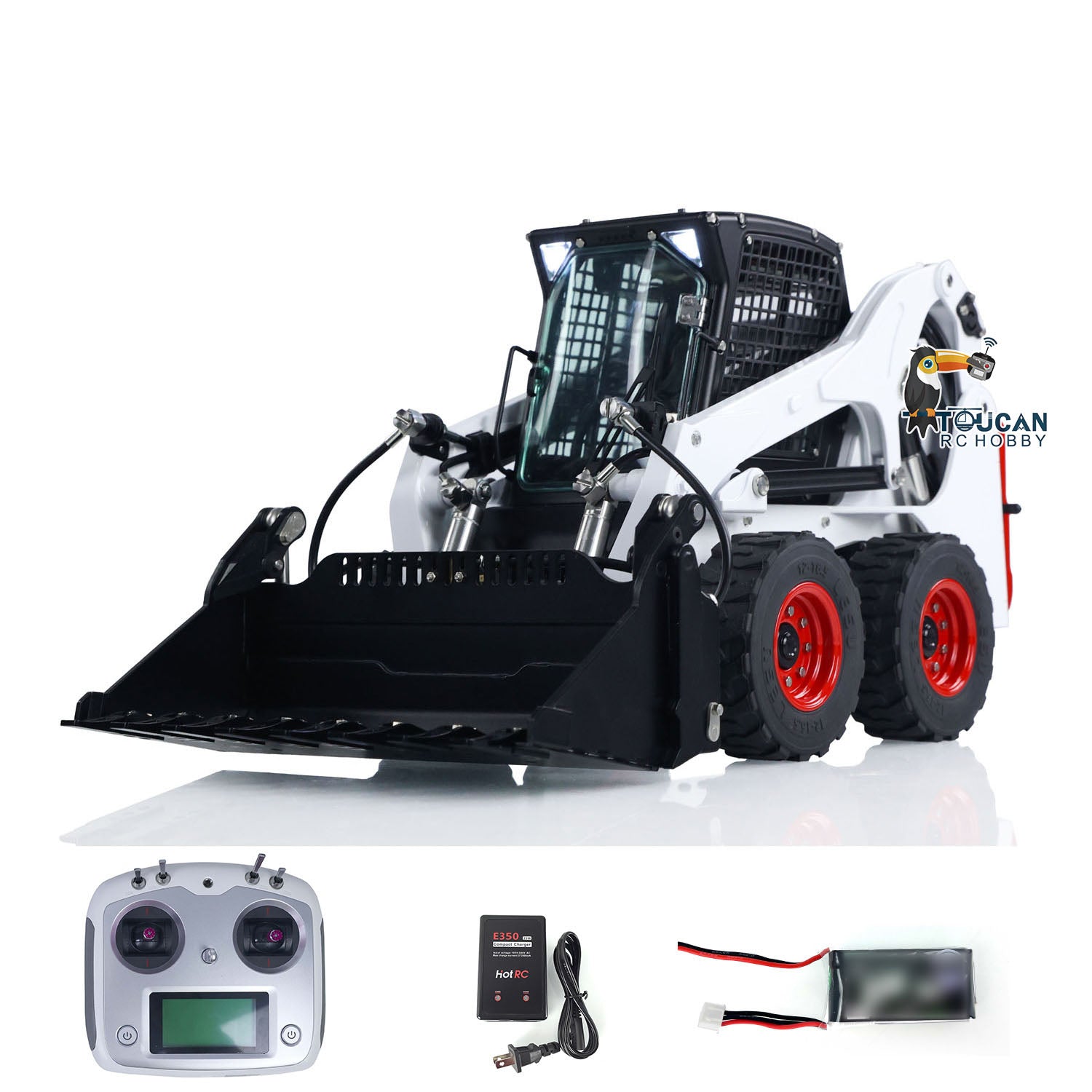 1/14 LESU Metal RC Hydraulic Skid Steer Loader with Sound & Light - DIY Radio Controlled Model Toy for Construction Enthusiasts - Perfect for Indoor/Outdoor Play, Collecting, and STEM Learning
