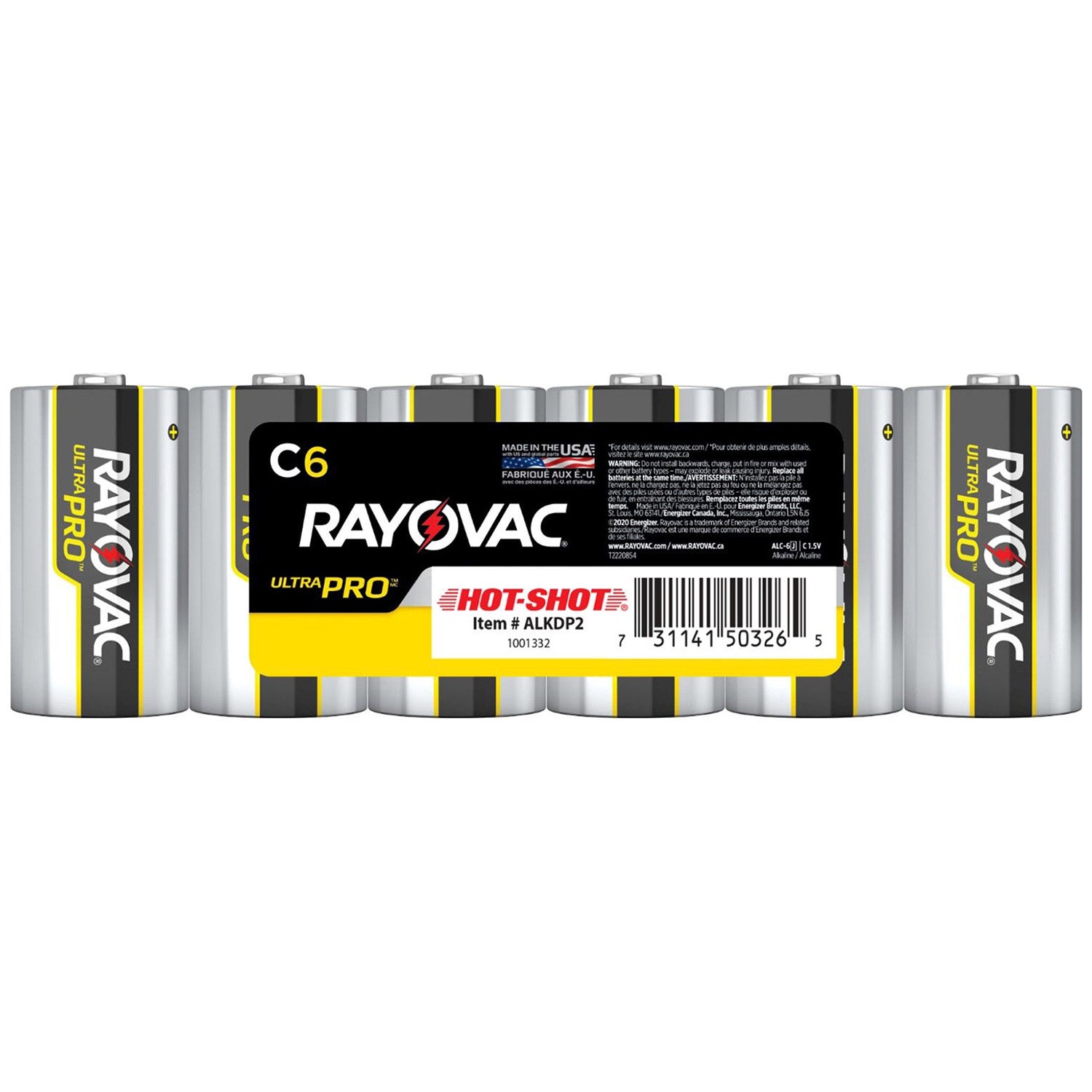 6 Pack C Batteries - Long Lasting Power for Flashlights, Toys & Radios - Bulk Alkaline Batteries for Home & Emergency Use