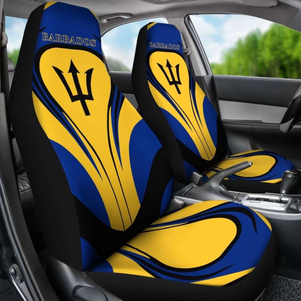 Barbados Flag Car Seat Covers - Cannon Style Universal Fit for Most Vehicles (10-Pack) | Durable Auto Accessories for Cars, Trucks & SUVs | Perfect for Patriotic Decor, Car Shows & Road Trips
