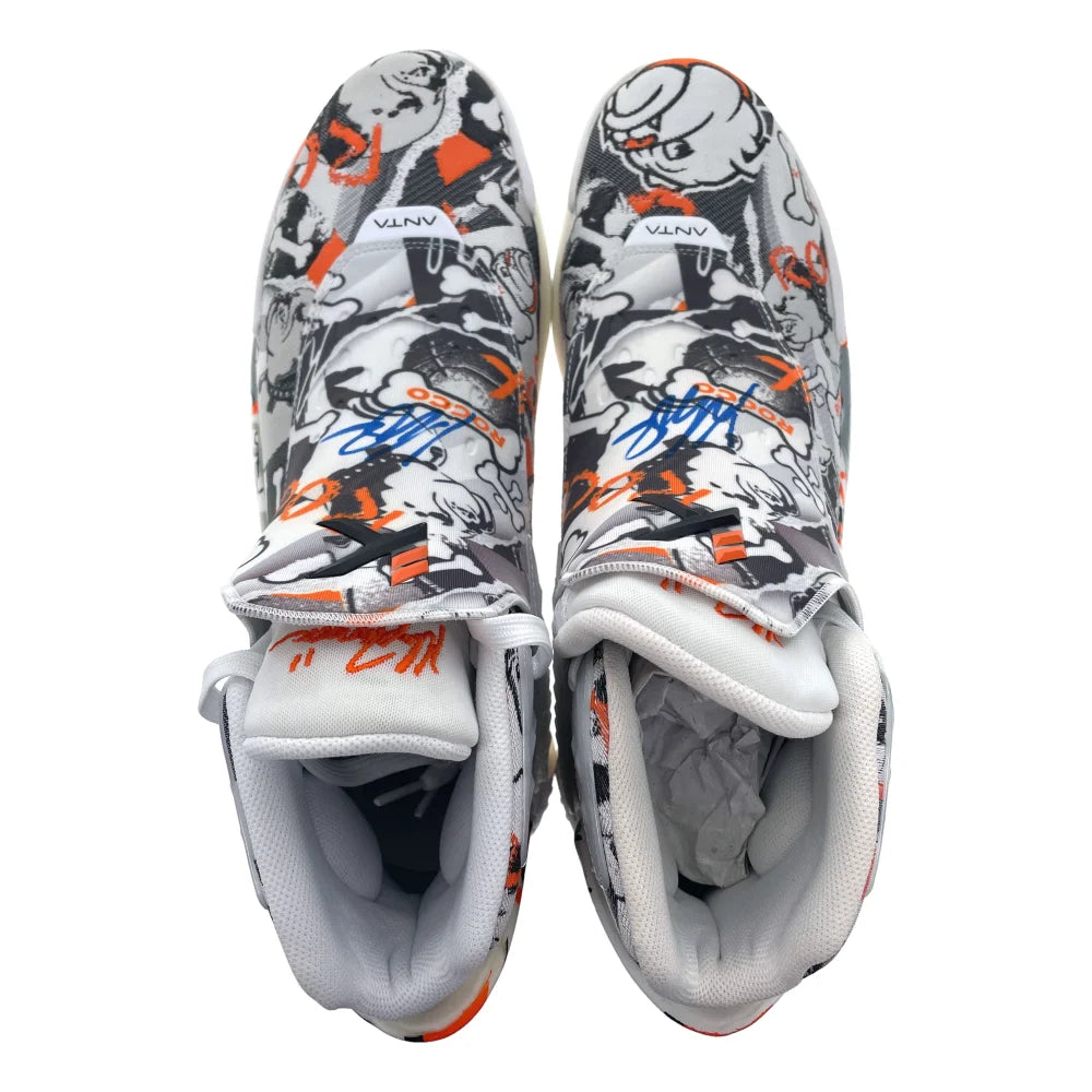 Klay Thompson Autographed Anta Rocco High Basketball Shoes with JSA COA - Golden State Warriors Signed Collectible for Fans & Memorabilia Display