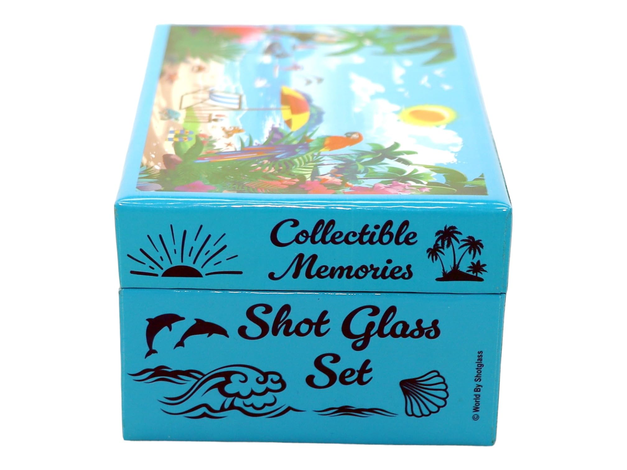 Premium Bermuda Caribbean Boxed Shot Glass Set (Set of 2) - Perfect for Cocktails, Parties & Tropical Themed Events