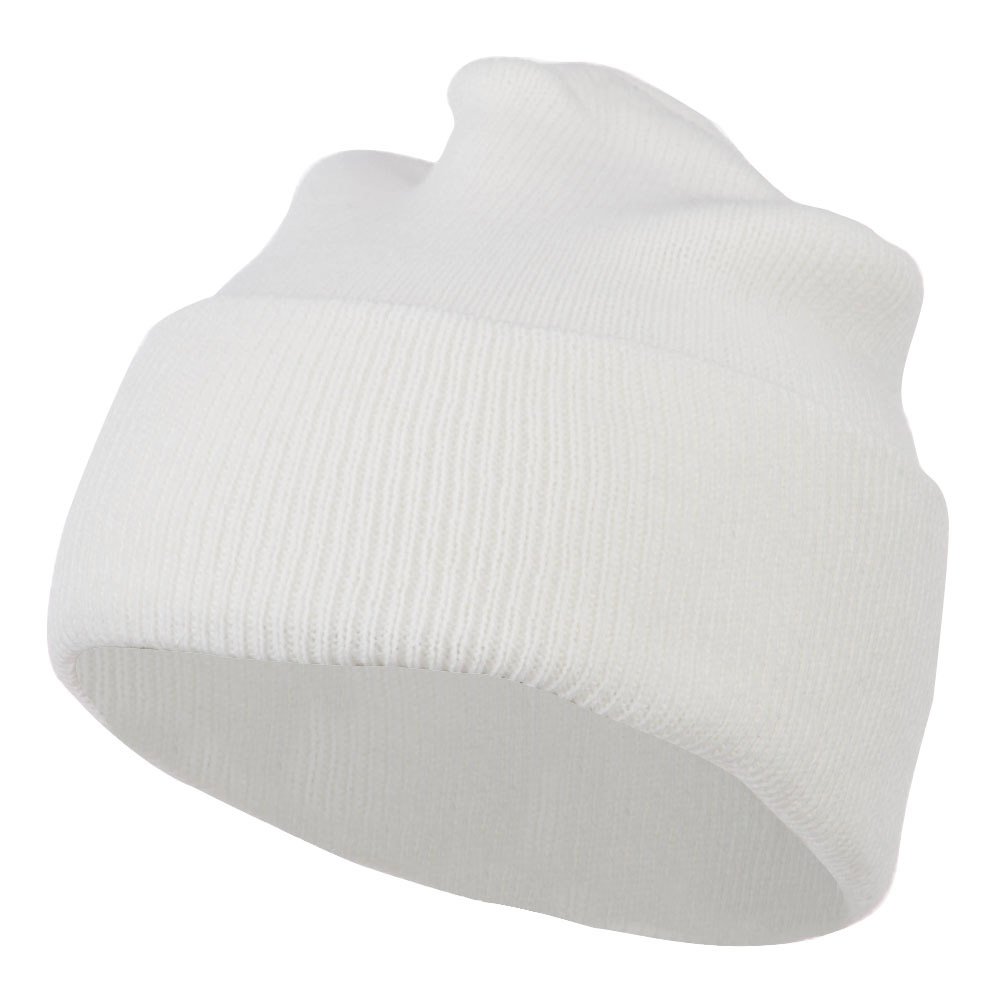 Super Stretch Knit Watch Cap Beanie - White One Size Fits Most (OSFM) | Winter Warm Hat for Men & Women | Outdoor Activities, Skiing, Snowboarding, Running