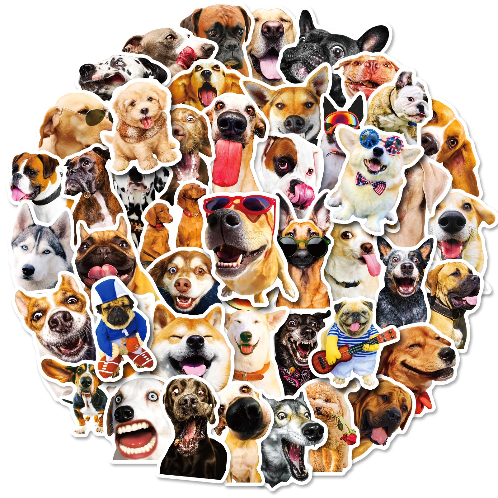 50PCS Cute Funny Dog Stickers - Waterproof Vinyl Decals for Kids Teens Adults - Perfect for Water Bottles, Laptops, Phones & Classroom Rewards - Great for DIY Crafts, Scrapbooking & Personalizing Belongings