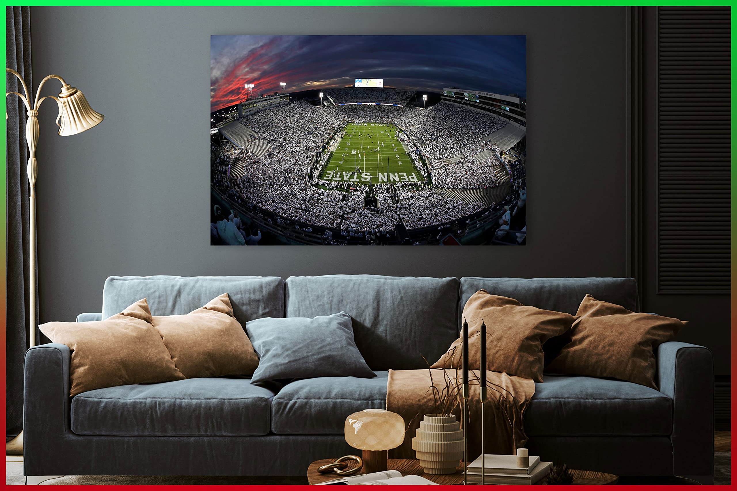 Beaver Stadium Canvas Wall Art - 11x17 Framed Ready to Hang, College Football Decor for Living Room, Kitchen, Office & Game Room - Perfect Gift for Penn State Fans