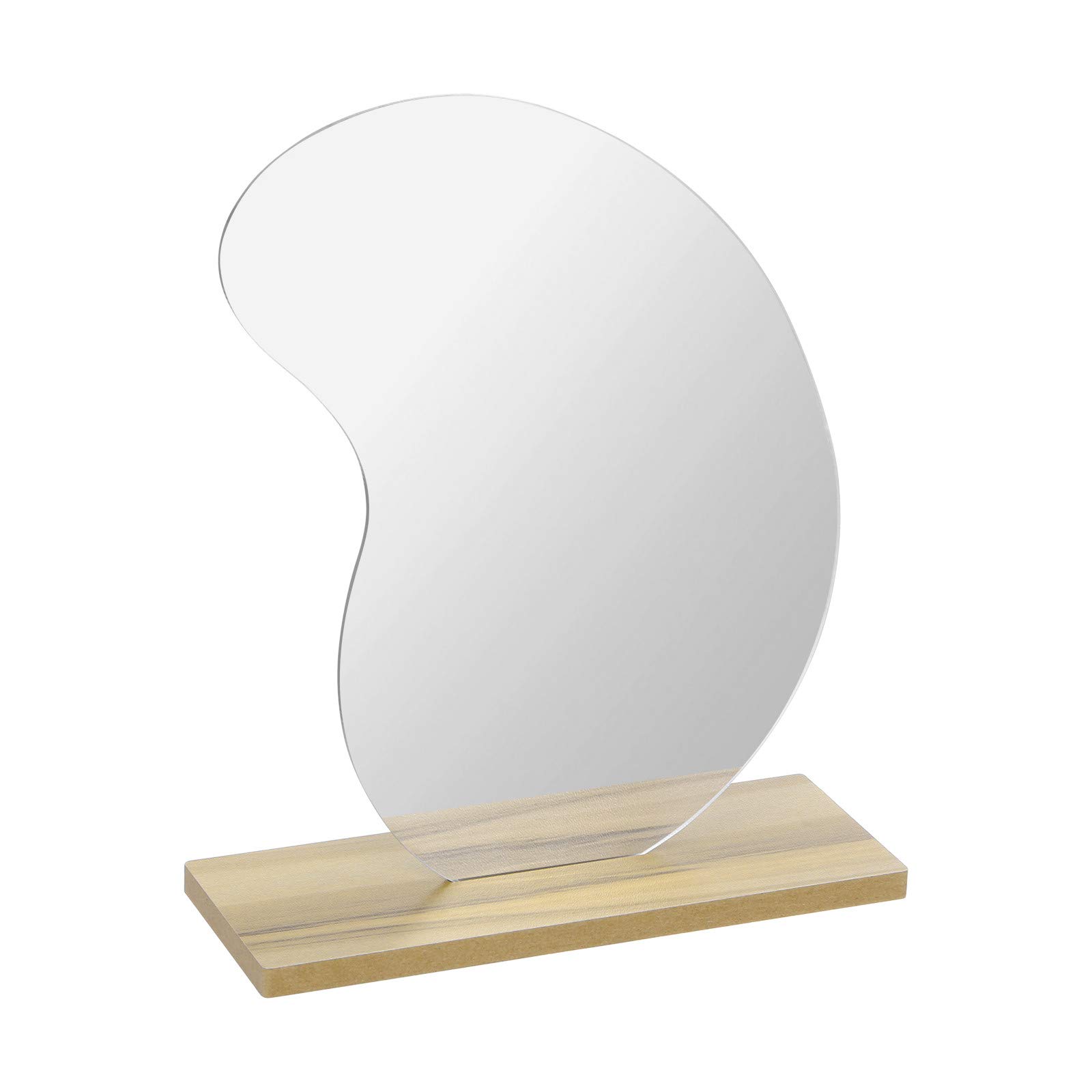 Stylish Irregular Wooden Mirror for Vanity & Home Decor - European-Inspired Tabletop Decorative Board for Bedroom, Living Room & Bathroom