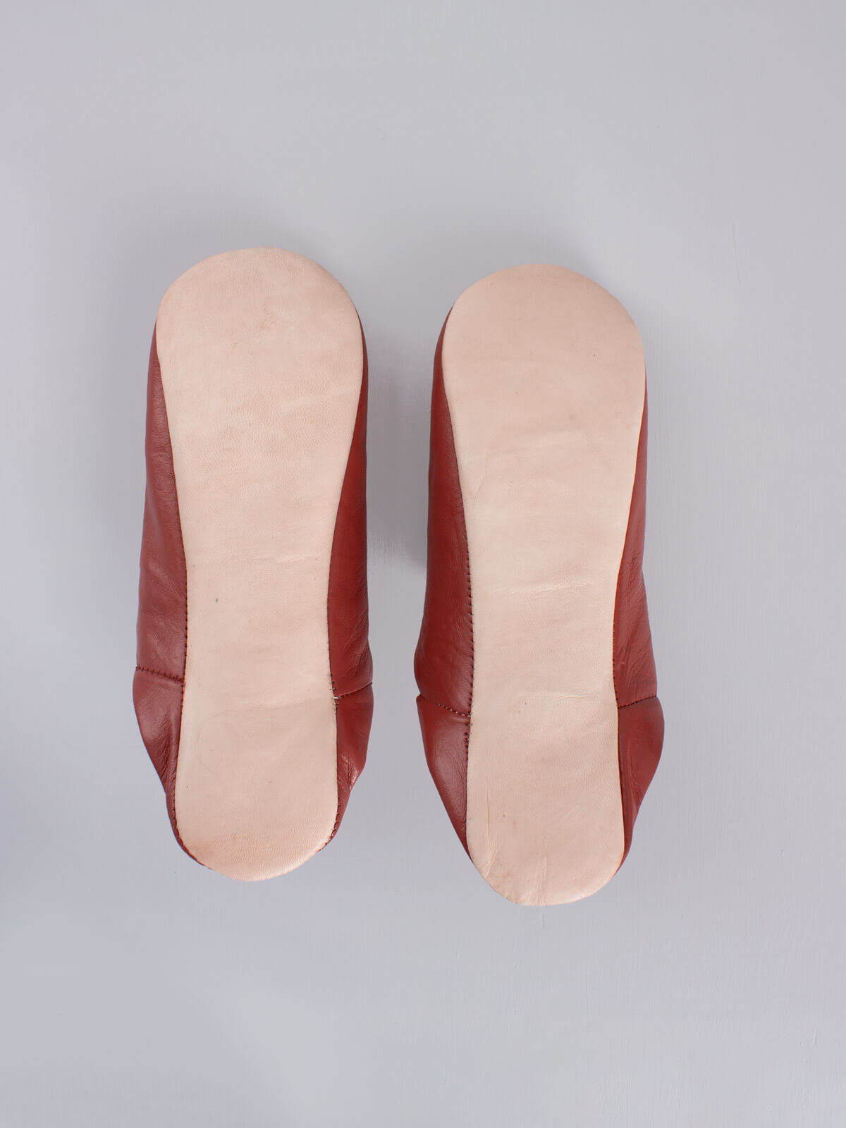 Authentic Moroccan Men's Leather Babouche Slippers - Handmade Terracotta Color Comfortable House Shoes for Relaxation & Lounge Wear