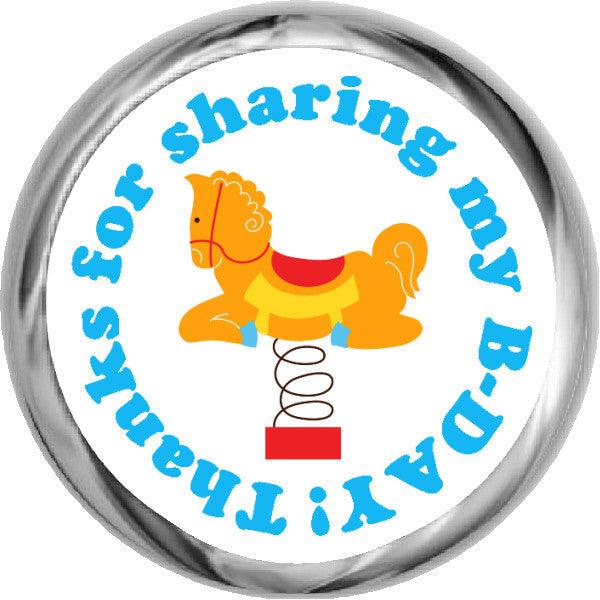 Personalized Hershey Kiss Favor Stickers - Custom Park Pony Stickers for Weddings, Baby Showers & Party Favors