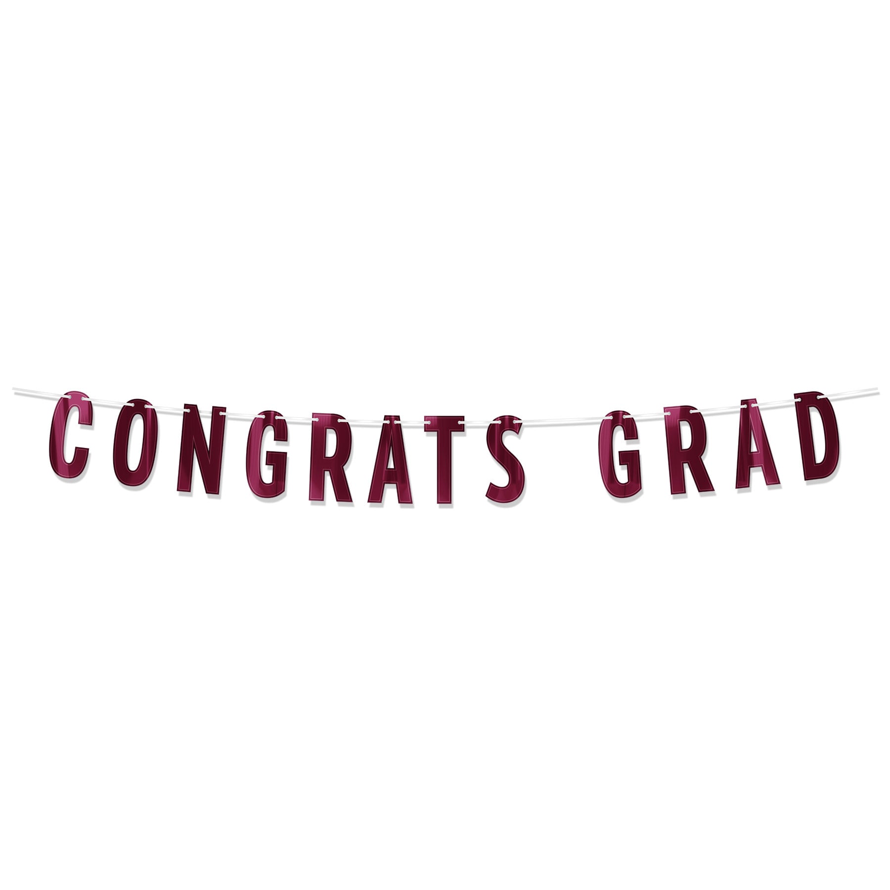 12 Pack Beistle Burgundy Foil Graduation Streamers - Congratulations Grad Party Decorations for High School & College Graduation Ceremony Decor