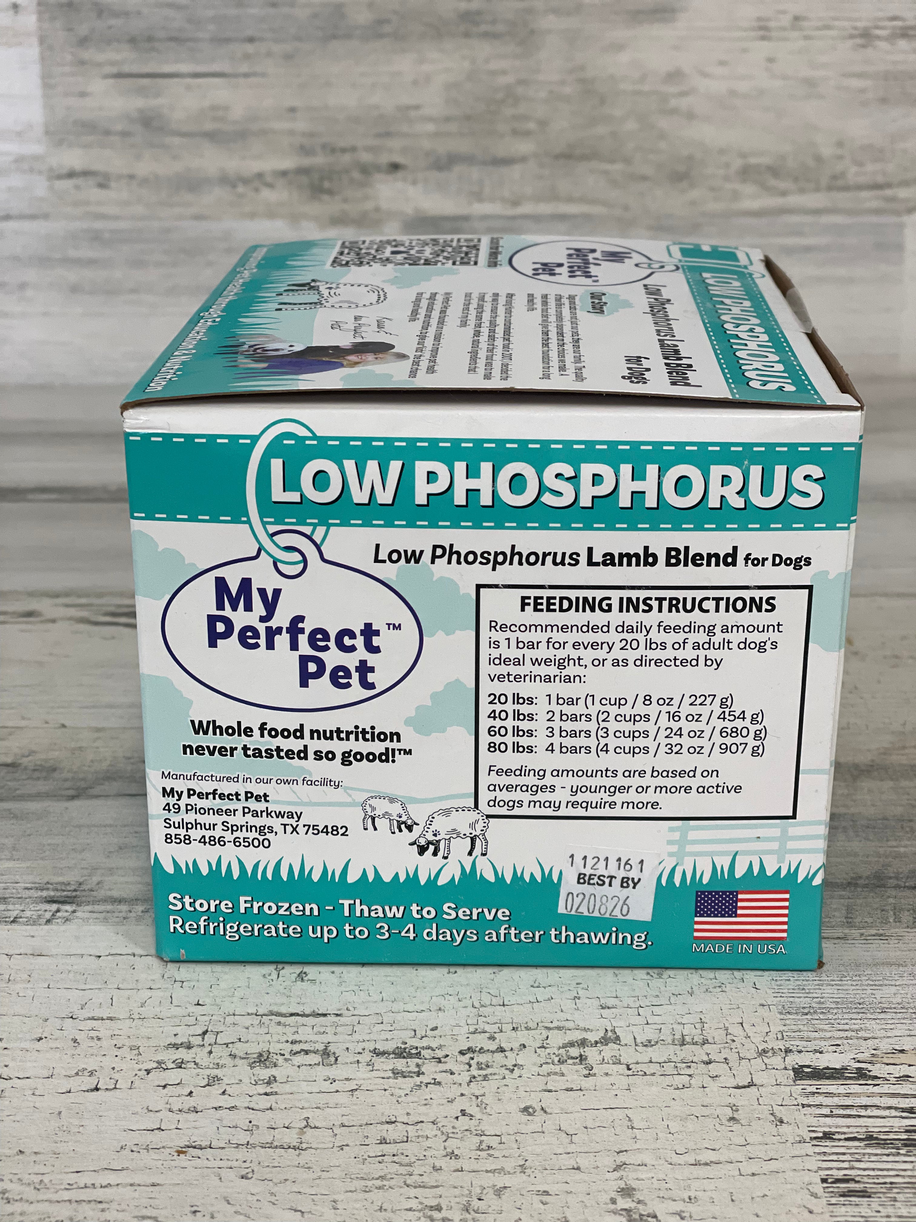 My Perfect Pet Low Phosphorus Lamb & Rice Frozen Dog Food - Healthy Renal Diet for Dogs with Kidney Issues - Perfect for Senior Dogs & Pets with Special Dietary Needs