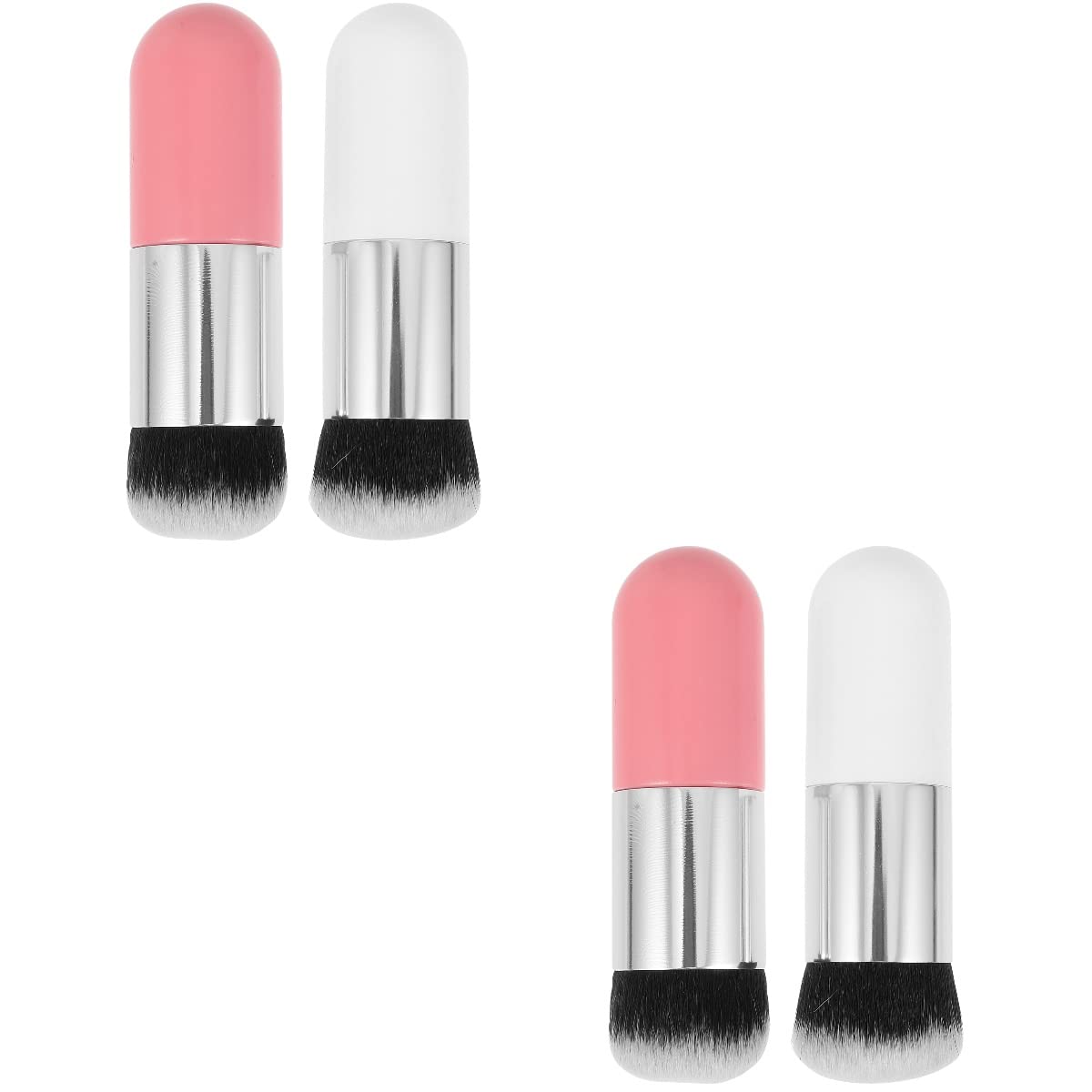 FOMIYES 4-Piece Makeup Brush Set - Foundation Brush, Bronzer Brush, Blush Brush, Travel Makeup Kit with Soft Synthetic Fibers for Flawless Face Makeup Application | Perfect for Daily Use, Professional Makeup Artists & On-The-Go Touch-Ups