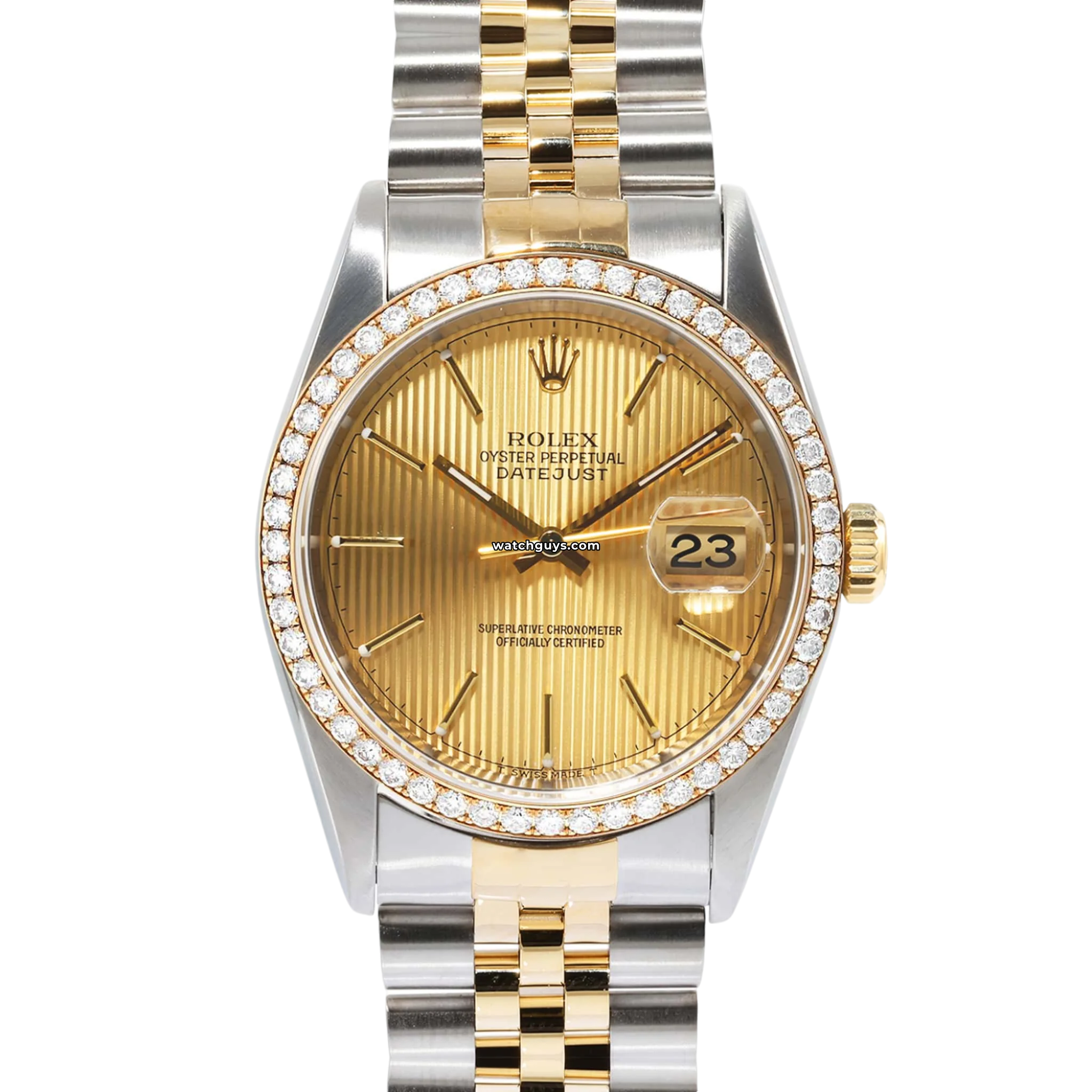 Rolex Datejust 16233 Men's Watch - 18K Gold & Stainless Steel, Champagne Diamond Dial, Automatic Movement - Perfect for Luxury Gifts & Business Occasions