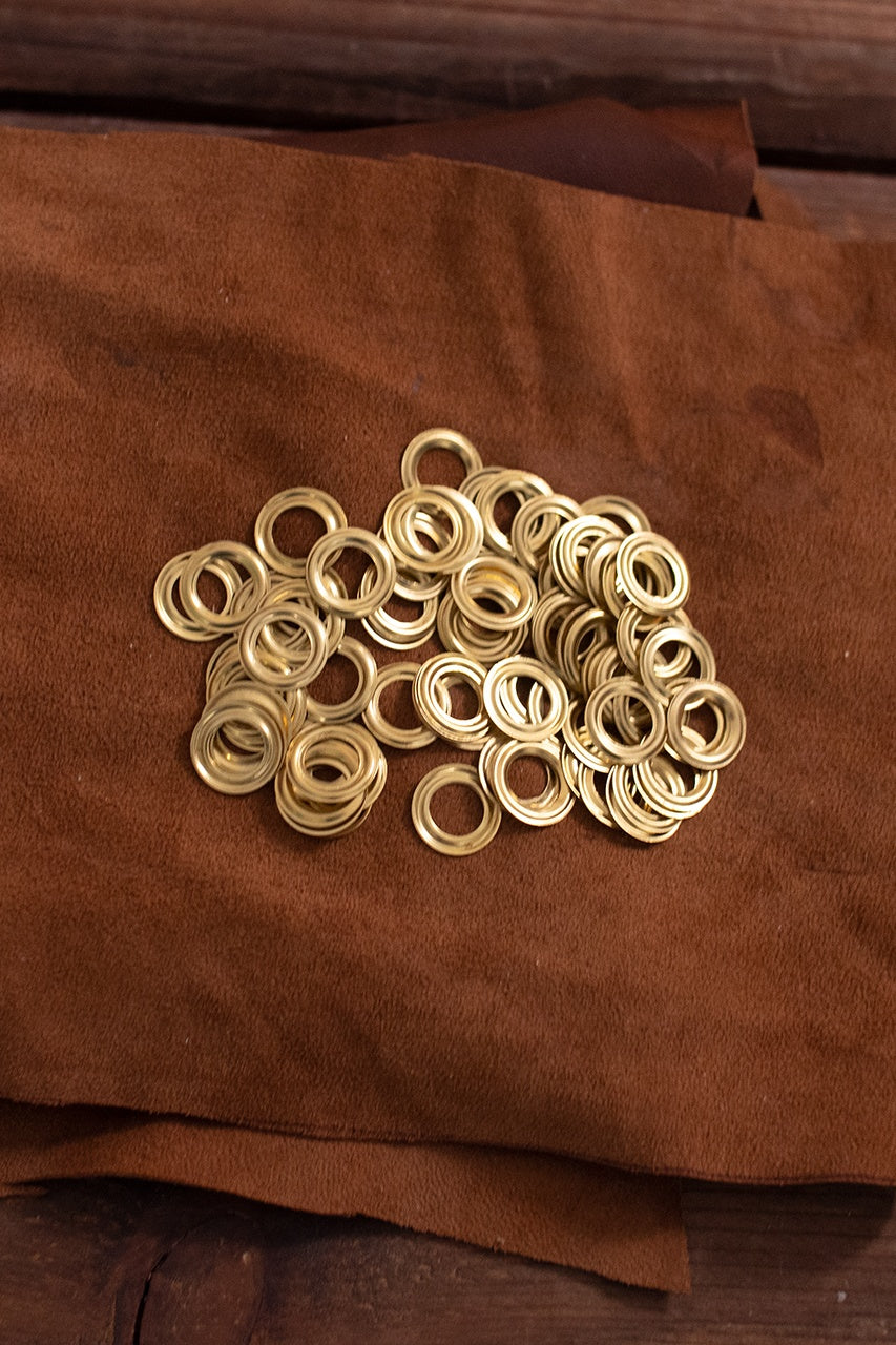 8.9mm Brass Eyelet Rings - 0.8mm Thickness, 14.8mm Outer Diameter - Perfect for Leather Craft, DIY Jewelry Making & Shoe Repair Accessories