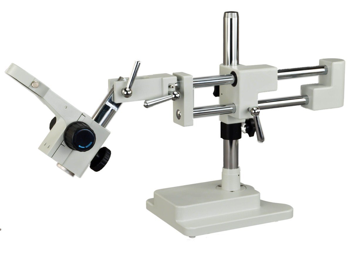 OMAX Dual-bar Boom Stand with 76mm Focusing Rack for Stereo Microscopes | Laboratory, Jewelry, PCB Inspection & Repair | Professional Microscope Accessory