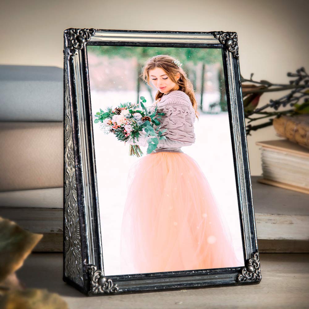 4x6 Picture Frame - Clear Glass Wedding & Family Photo Frame for Home Décor
