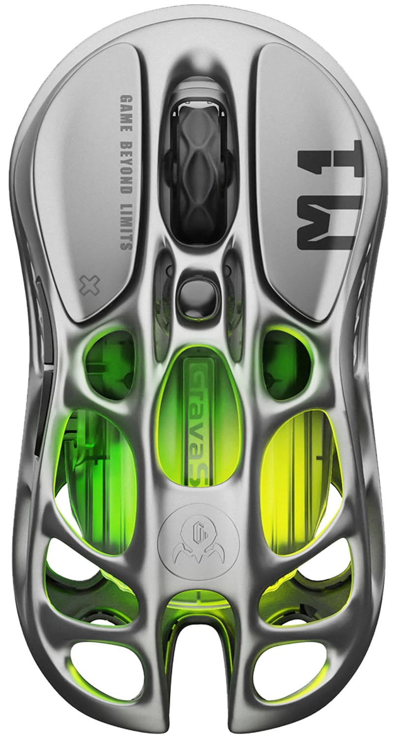 GravaStar Mercury M1 Pro Wireless Gaming Mouse - Lightweight Magnesium Alloy, 26,000 DPI, PAW3395DM Sensor, Tri-Mode Connectivity, 4K Support, 200H Battery Life - Perfect for PC, Mac, Esports & Competitive Gaming