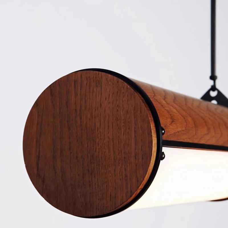 Solid Oak Wood Rod Kitchen Island Lighting - Rustic Pendant Light for Farmhouse, Dining Room & Bar Counter - Durable & Stylish Ceiling Fixture