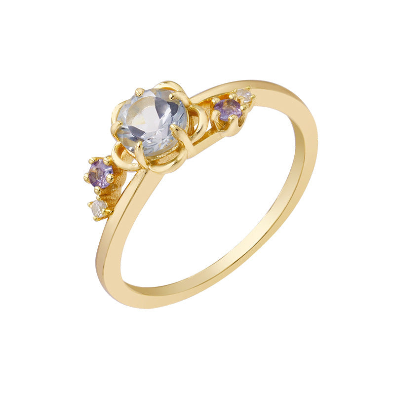 Natural Swiss Blue Topaz & Tanzanite Ring | Elegant 925 Sterling Silver Jewelry for Women | Perfect for Weddings, Anniversaries & Special Occasions