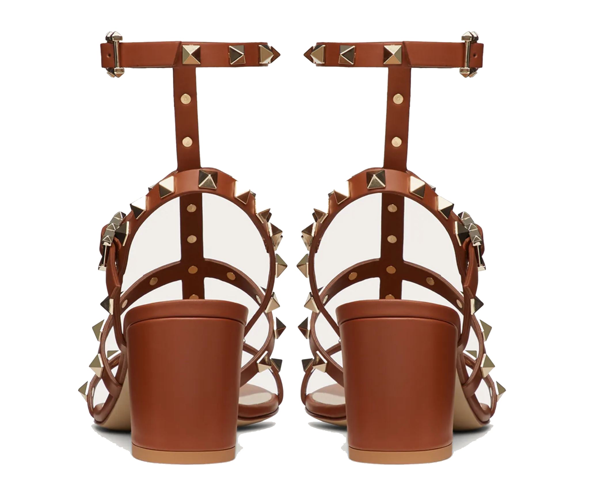 Rockstud Gladiator Block Heels 60mm Nappa Leather Selleria Sandals - Perfect for Parties, Weddings & Evening Events
