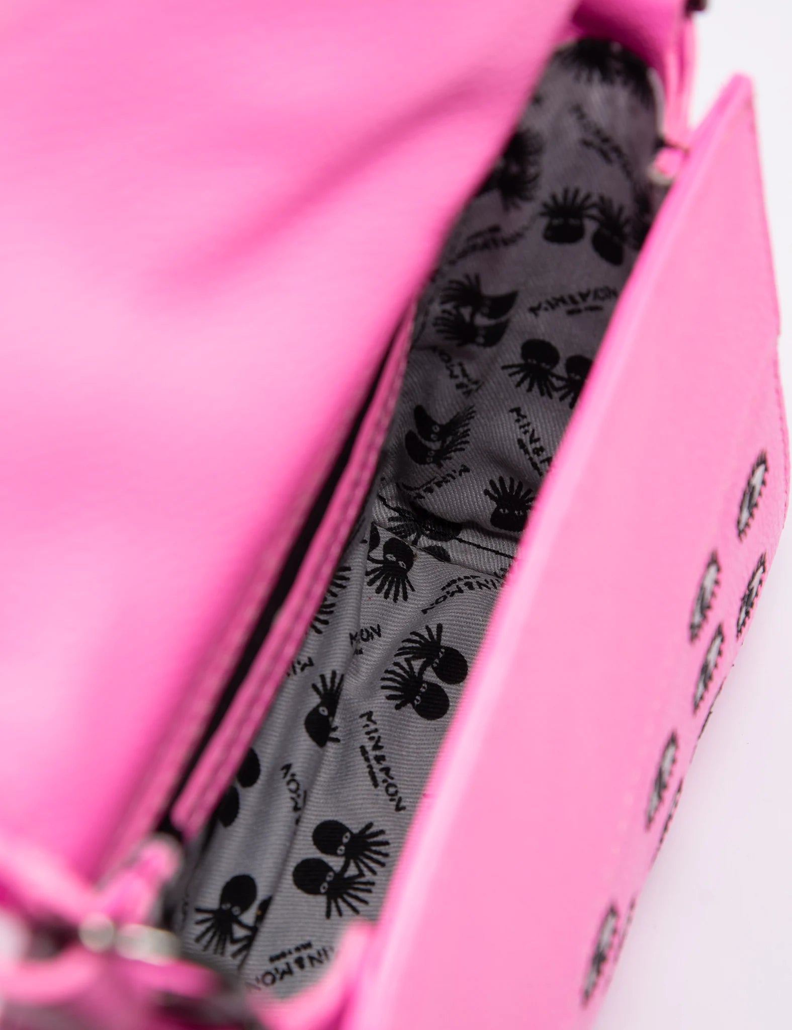 Anastasio Micro Crossbody Handbag - Pink Leather with Eyes Embroidery - Perfect for Women's Daily Use, Travel & Parties