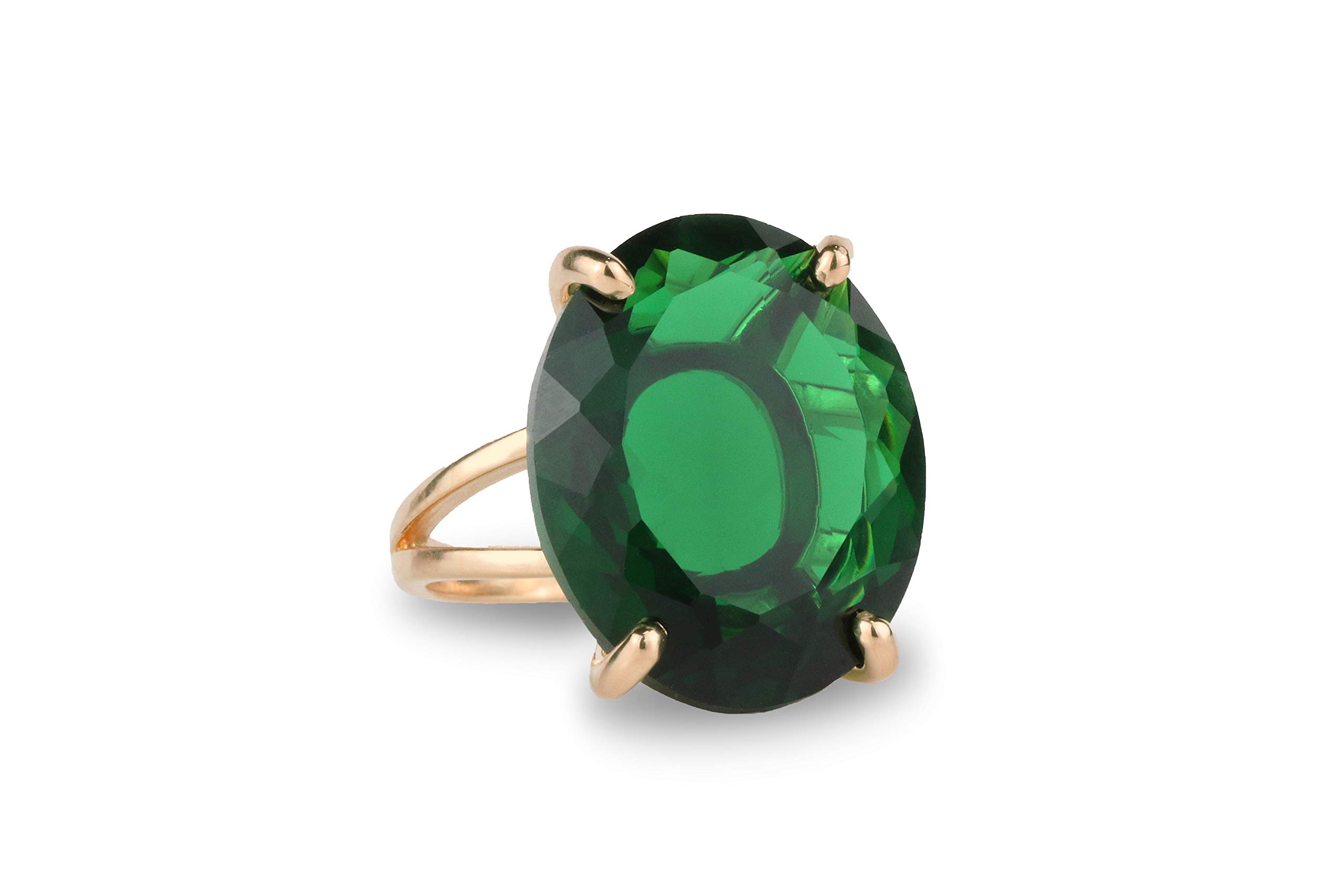 Lush Gold Emerald Ring - Natural Gemstone Engagement & Wedding Jewelry for Women - Handmade Statement Ring for Special Occasions