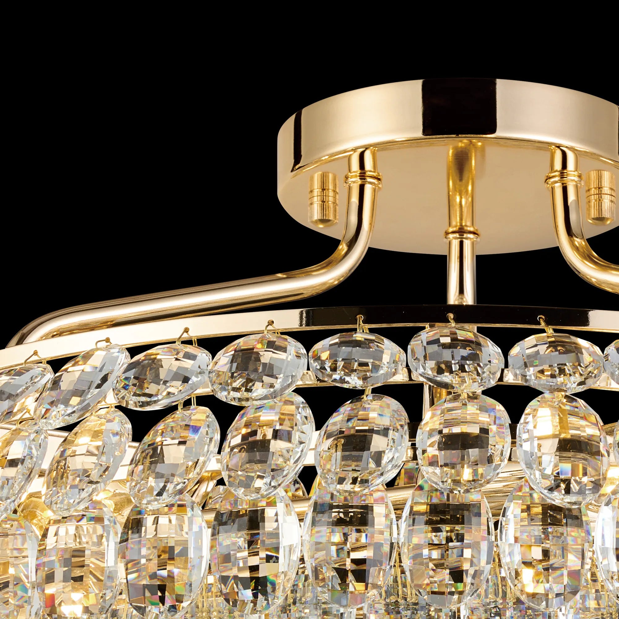 Consten Semi Flush Ring Ceiling Light Fixture with E14 Socket - Perfect for Bedroom, Hallway & Small Space Lighting