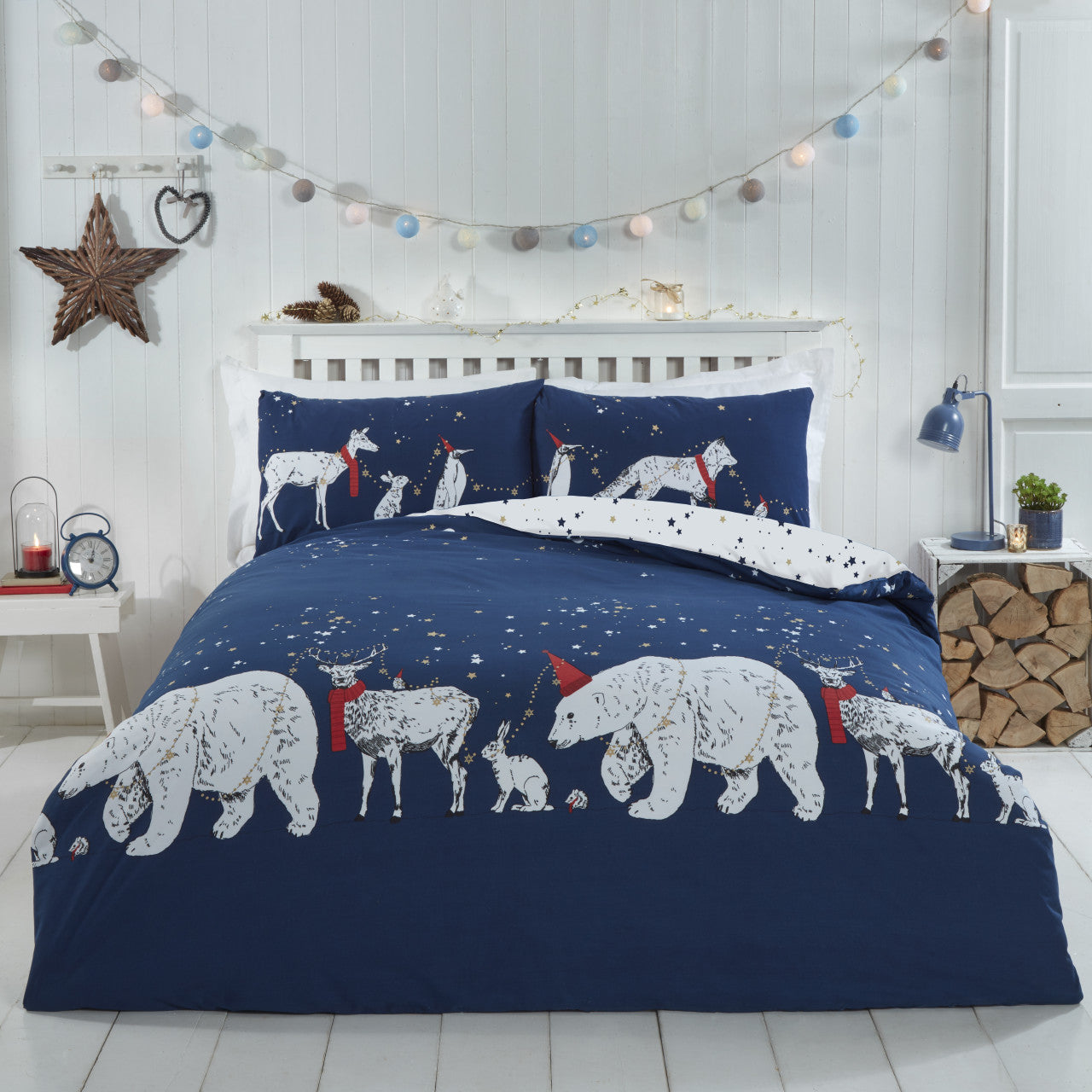 Polar Bears & Friends Duvet Cover Set - Soft 3-Piece Bedding with Pillowcases - Cozy Winter Themed Comforter Cover for Kids & Adults - Perfect for Bedrooms, Guest Rooms & Dorm Decor