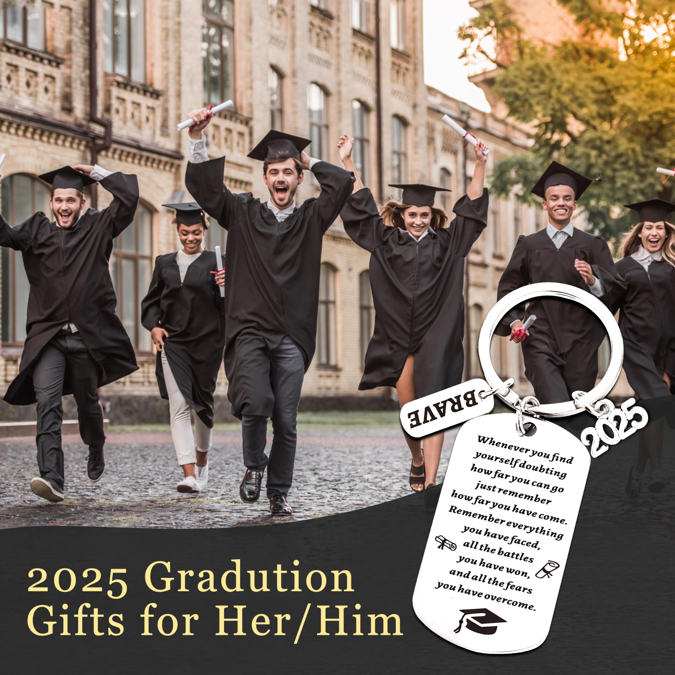 2025 Graduation Gifts for Him & Her - Personalized Class of 2025 Keychain, Inspirational Graduation Present for Students - Perfect for High School & College Graduation Ceremonies