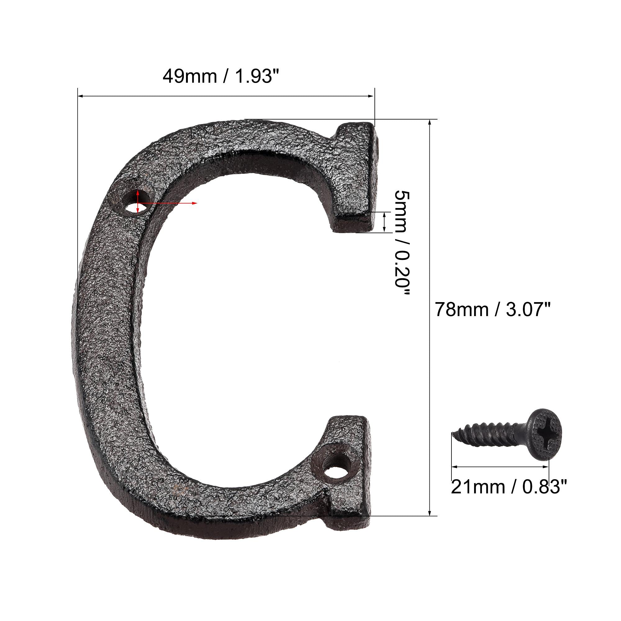 3 Inch Cast Iron Letter C - House Letter for Home, Hotel, Mailbox & Address Sign - Perfect for DIY Home Decor, Front Door, and Outdoor Address Plaques