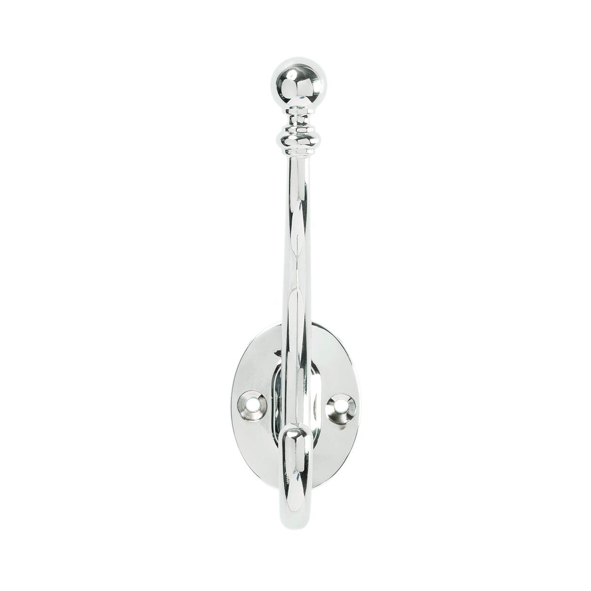 Hickory Hardware Cottage Collection Coat & Hat Hook - 5.25 Inch Chrome Finish Wall Hooks (14-Pack) - Perfect for Entryway, Mudroom, Bathroom & Closet Organization