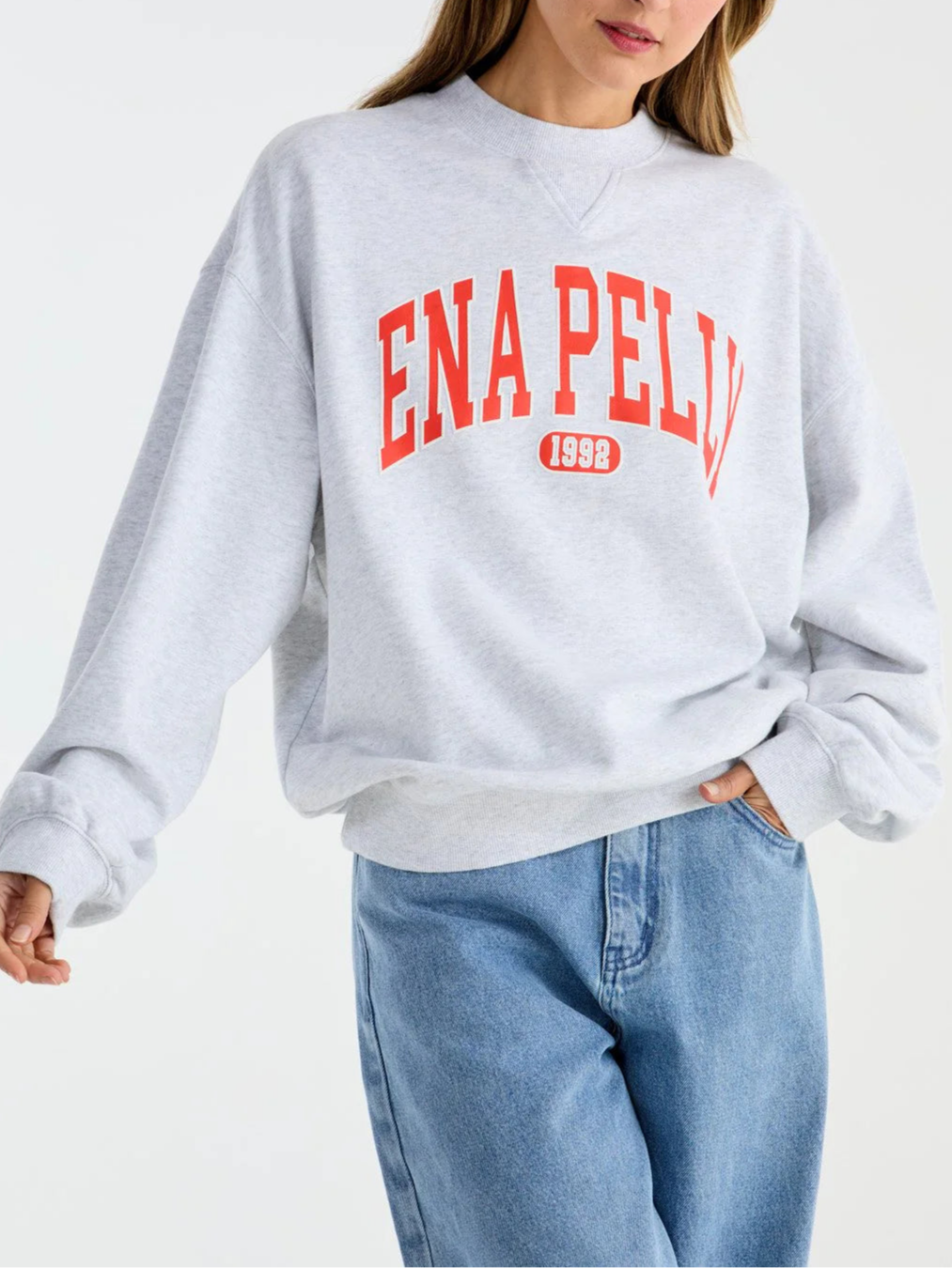 Ena Pelly Collegiate Sweatshirt for Women - Comfortable Pullover Hoodie with Vintage College Style - Perfect for Casual Wear, Campus Fashion, and Cozy Loungewear