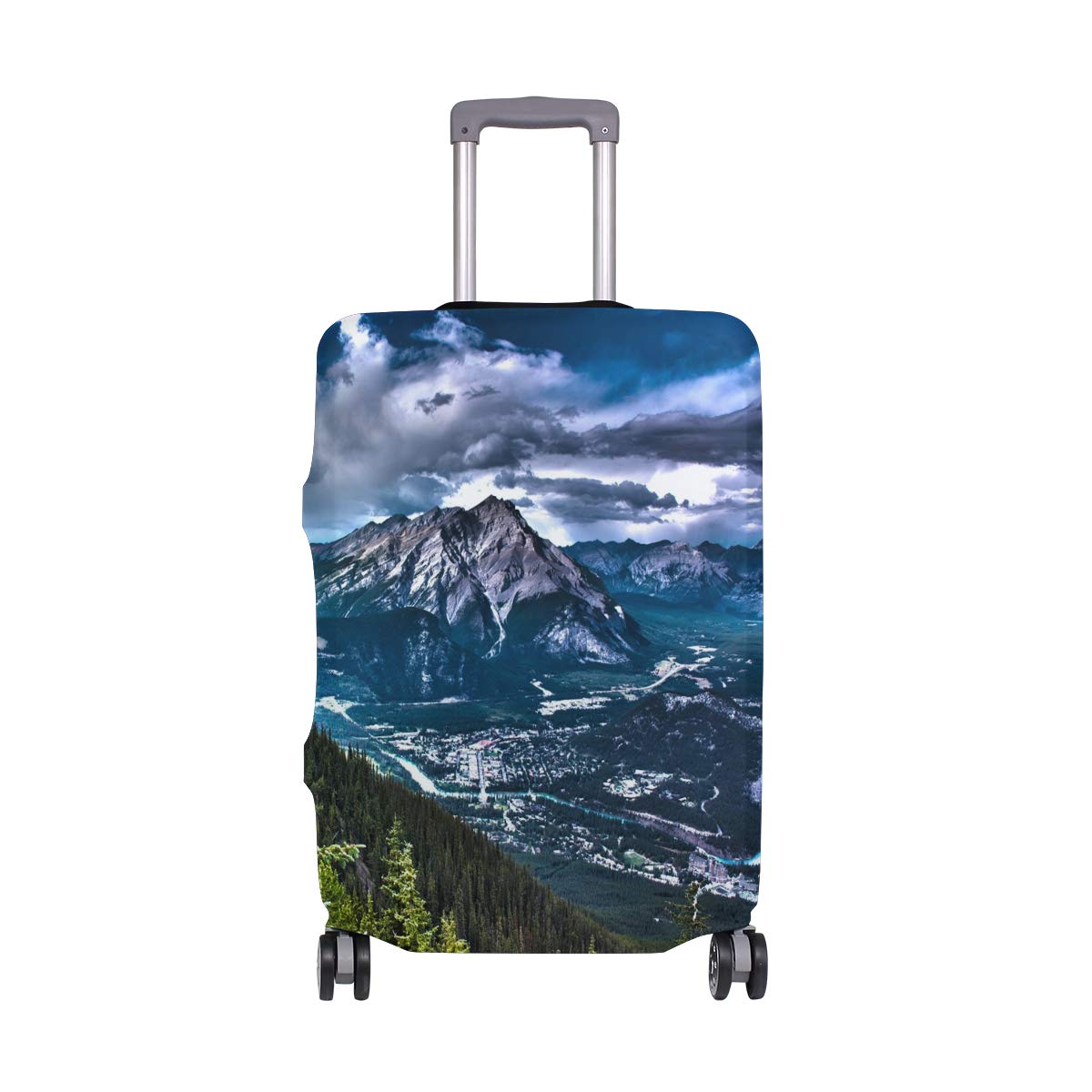Canada Mountains Rocks Travel Luggage Protector Suitcase Cover M 22-24 Inch - Waterproof Durable Bag Protector for Airplane Travel, Vacation & Adventure Trips
