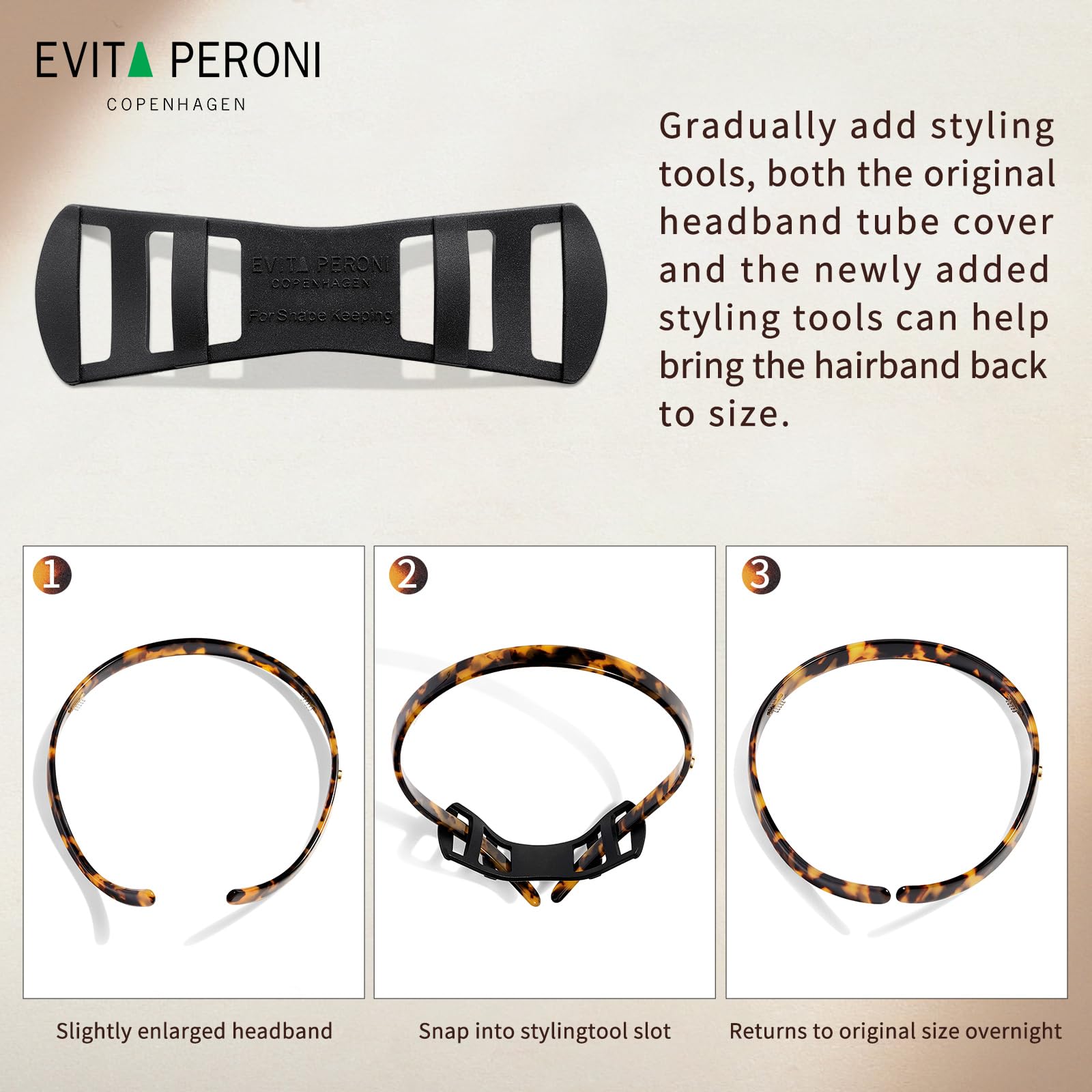 EVITA PERONI Thin Non-Slip Headbands for Women - Comfortable No Pressure Hair Bands Designed for Eyewear Wearers - Black Fashion Hair Accessories for Work, Yoga & Daily Use