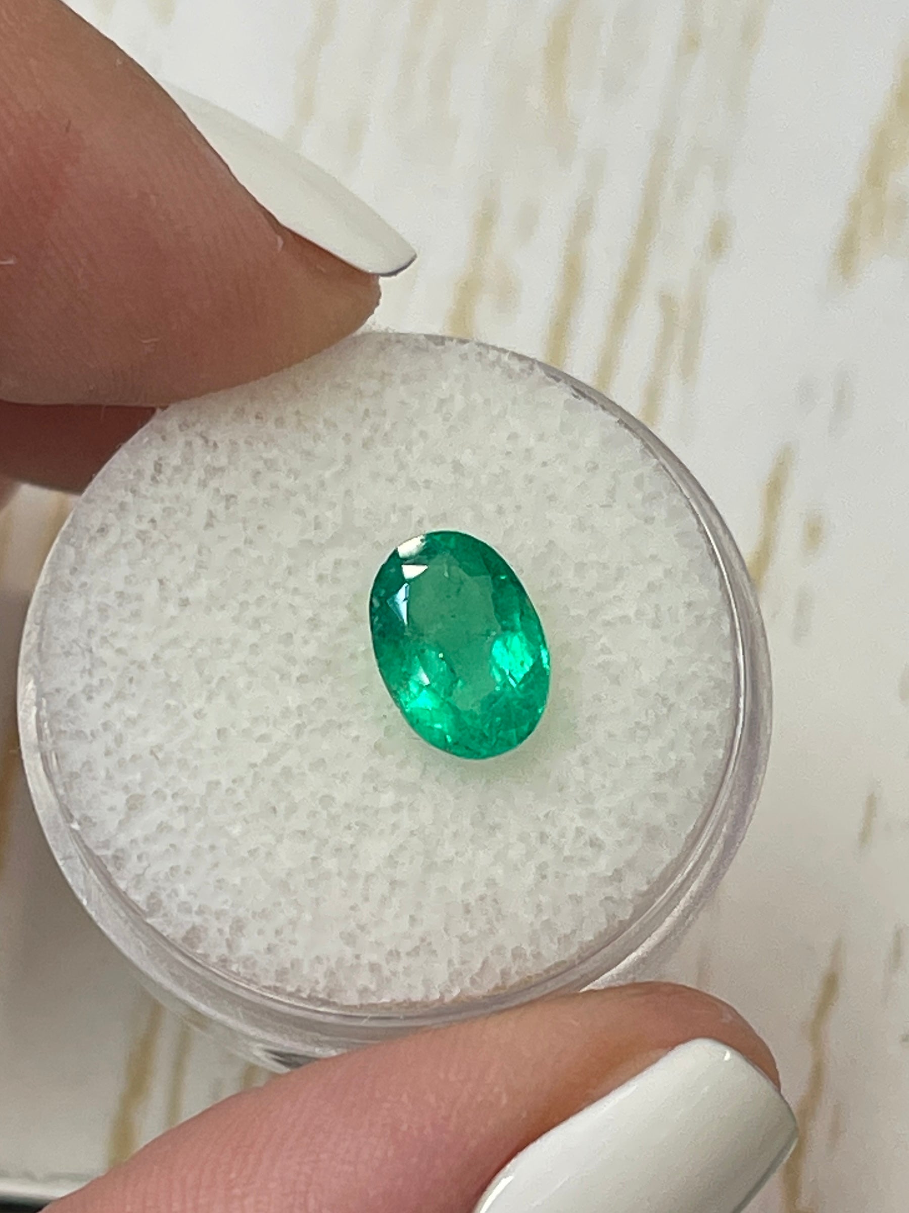 1.69 Carat 9x6mm Medium Yellowish Green Natural Loose Colombian Emerald Oval Cut Gemstone for Jewelry Making, Engagement Rings & Collector's Display
