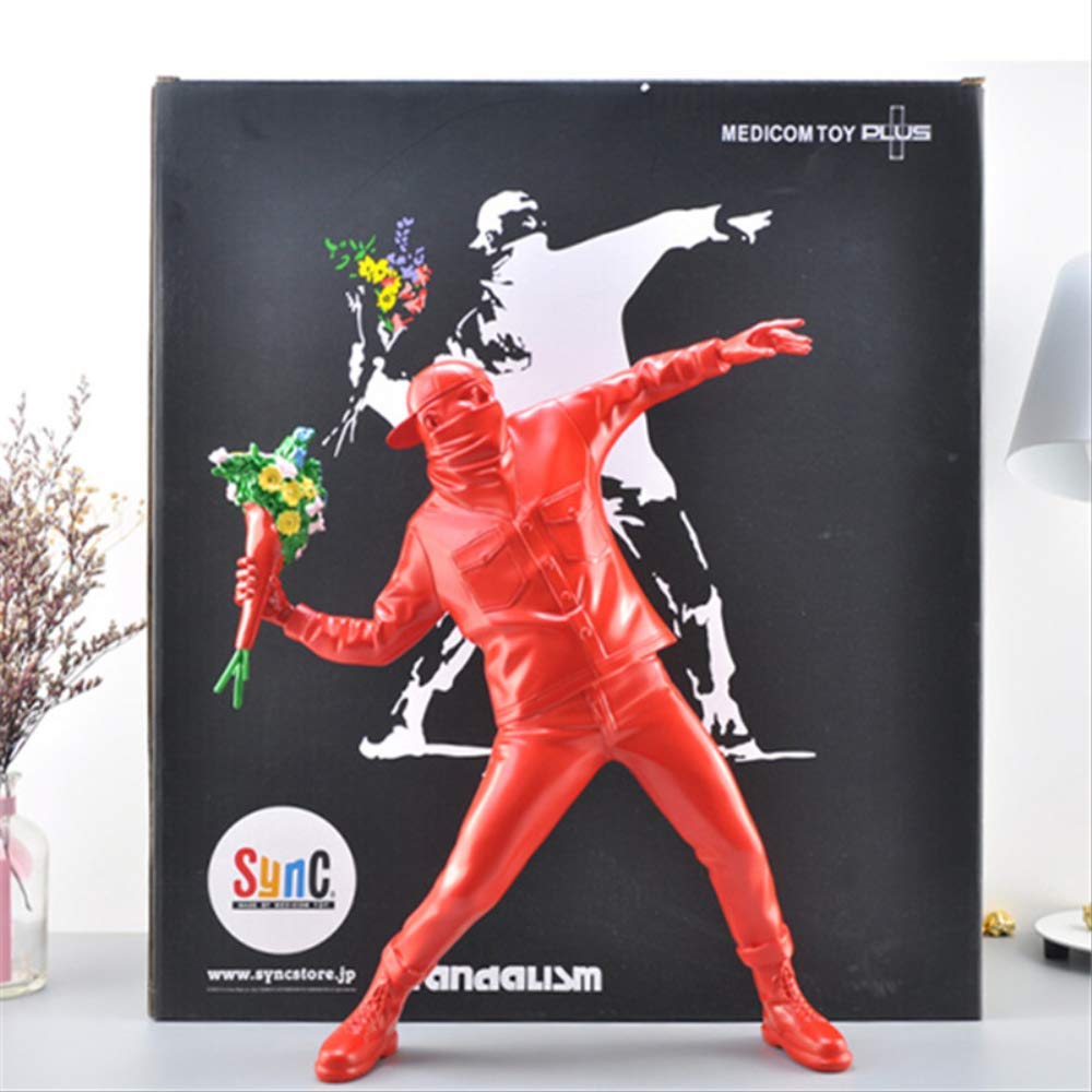 Banksy Flower Bomber Resin Figurine - England Street Art Sculpture Statue, Polystone Collectible Art Piece for Home & Office Decoration | Perfect Gift for Art Lovers & Urban Culture Enthusiasts