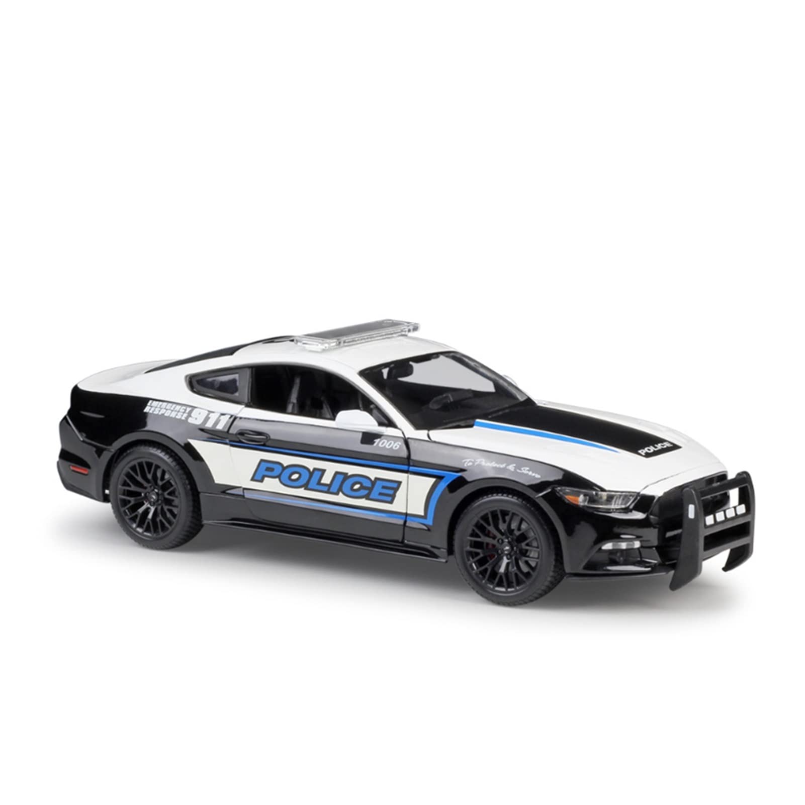 1/18 Scale Ford Mustang GT 2015 Alloy Police Car Diecast Model - Highly Detailed Collectible Toy Vehicle, Perfect for Car Enthusiasts & Gift Giving | Display, Collection, Role Play Scenes