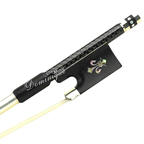 D Z Strad Model 303 Carbon Fiber Violin Bow with Ebony Fleur-de-Lis Frog - 1/2 Size Half Size for Student & Professional Violinists - Perfect for Practice, Performances & Orchestral Playing