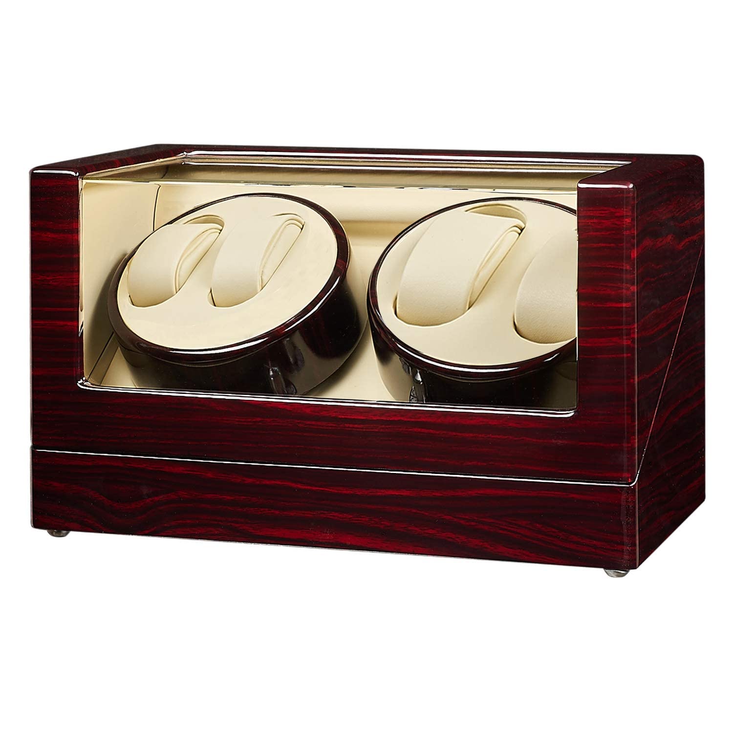 JQUEEN Automatic Quad Watch Winder with Double Quiet Mabuchi Motors - Premium Watch Storage & Display Case for Automatic Watches - Perfect for Watch Collectors & Luxury Timepiece Enthusiasts