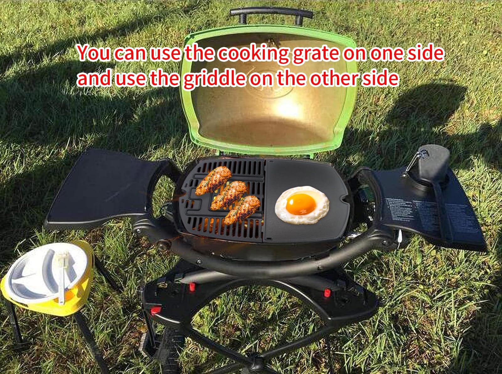 Zemibi Grill Grate Set - 6559 Griddle & 7645 Grate for Outdoor BBQ, Camping, and Backyard Cooking - Heavy Duty Stainless Steel Cooking Accessories