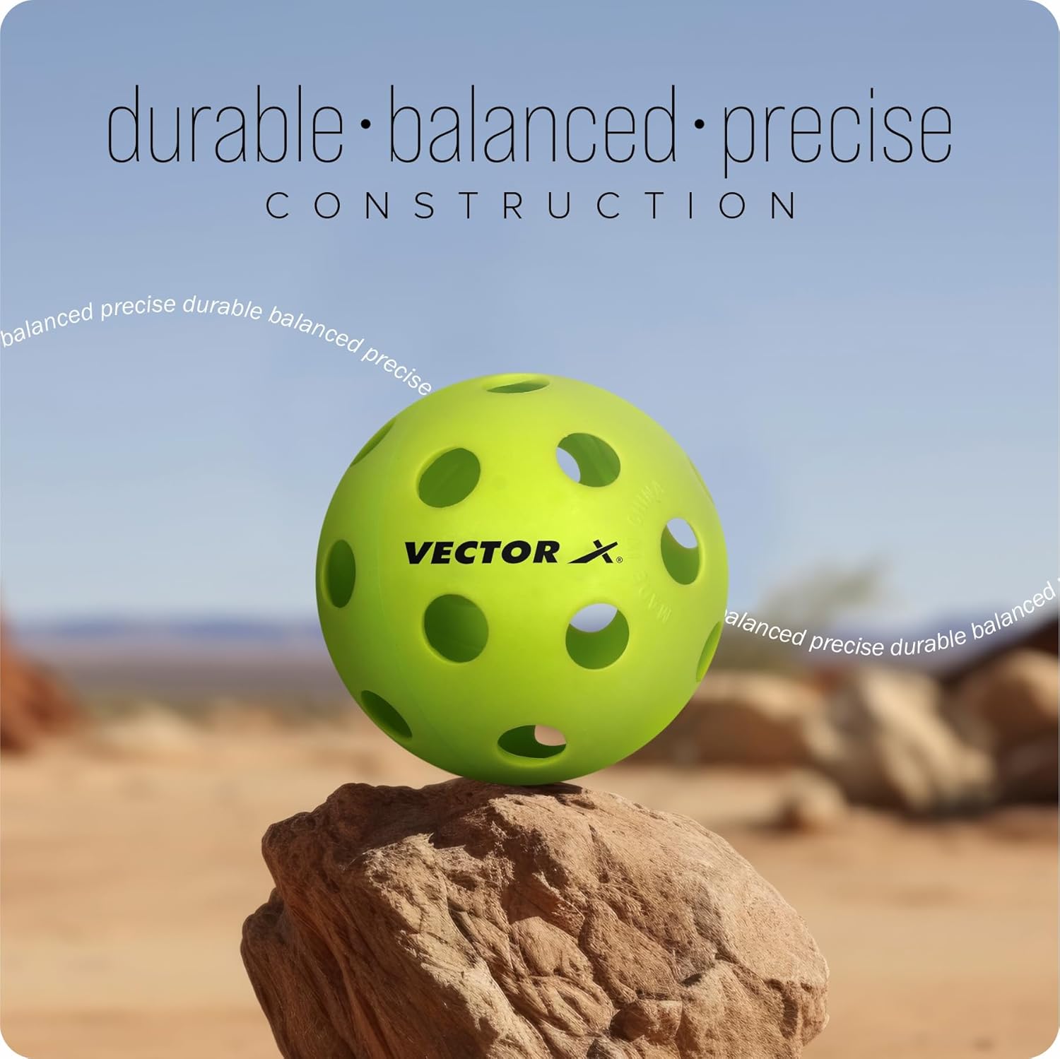 Premium Vector X Pickleballs - Pack of 6 | Durable Outdoor Sports Balls for Pickleball Tournaments & Backyard Games