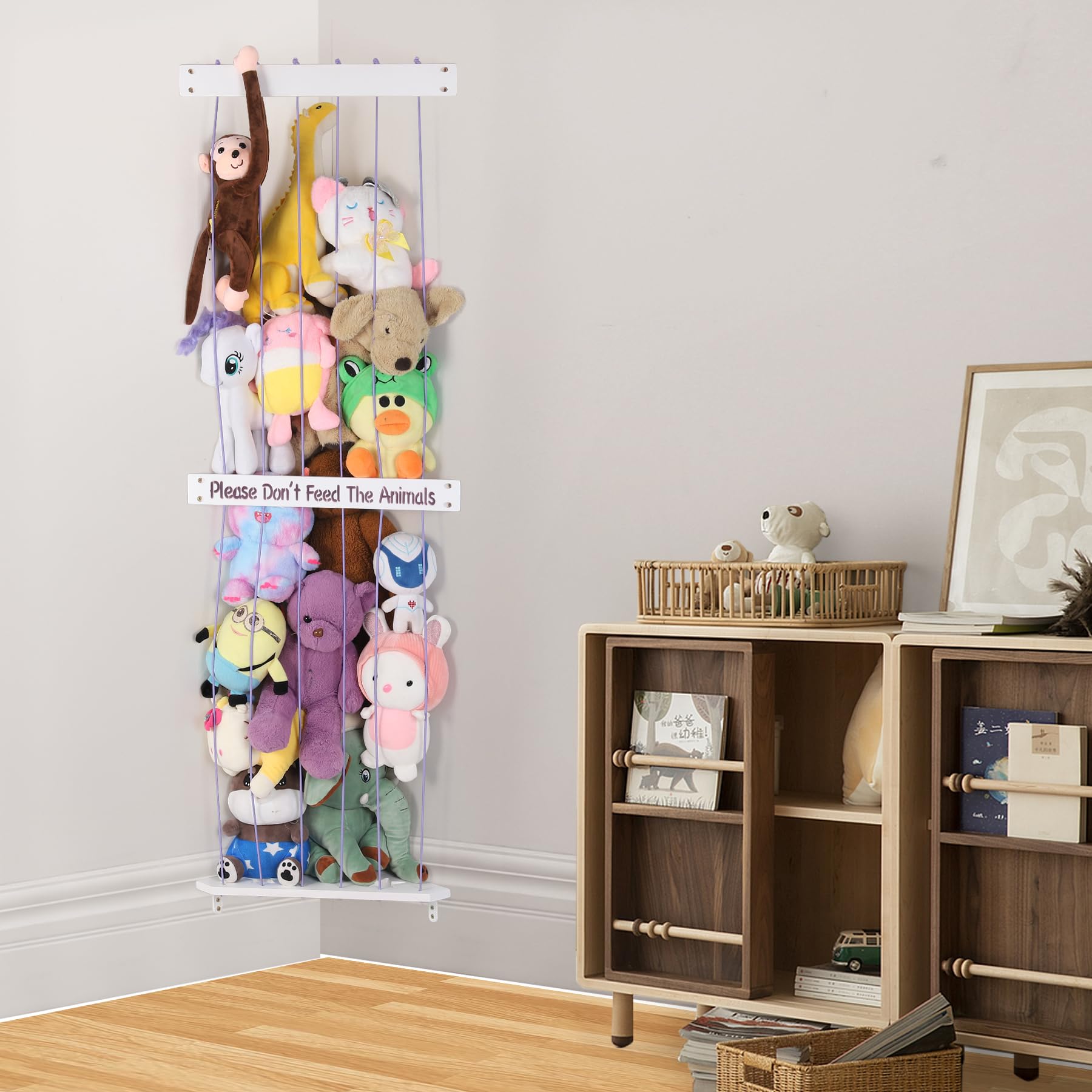 Soft Toy Organizer for Kids Room - Adjustable Stuffed Animal Storage Shelf with Wall Hanging Design | Perfect for Nursery, Playroom & Bedroom Organization | Durable Plush Toy Holder for Teddy Bears, Dolls & Stuffed Animals