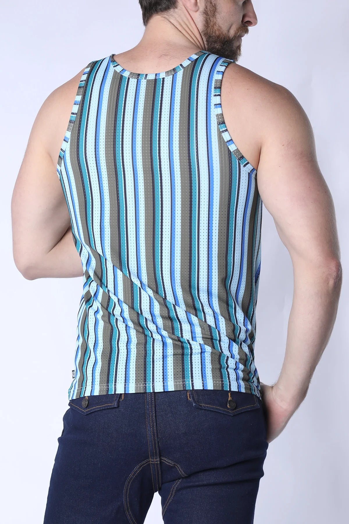 Timoteo Balboa Mesh Tank Top - Blue Stripe for Women | Breathable & Comfortable Summer Wear | Perfect for Beach, Gym & Casual Outfits