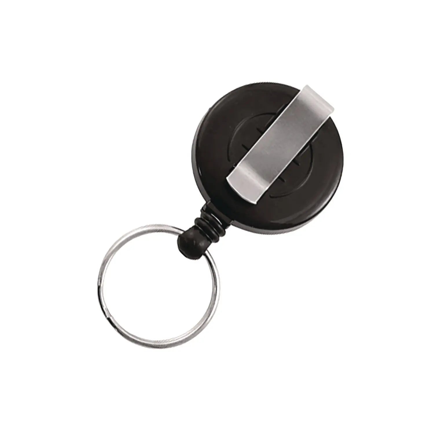 Advantus Black Badge Reel with Split Key Ring - 30 Inch Retractable Lanyard (12-Pack) - Perfect for ID Badges, Keys & Workplace Security Accessories