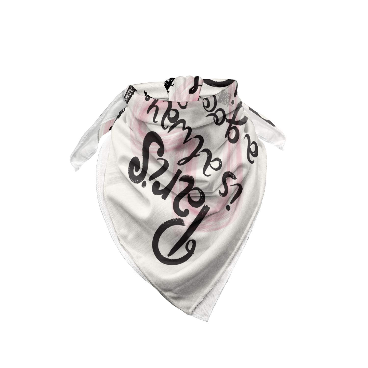 Ambesonne Eiffel Tower Bandana - Paris France Travel Scarf for Men & Women - Fashionable Unisex Head Wrap & Neck Tie for Europe Vacation, City Tours & Outdoor Adventures