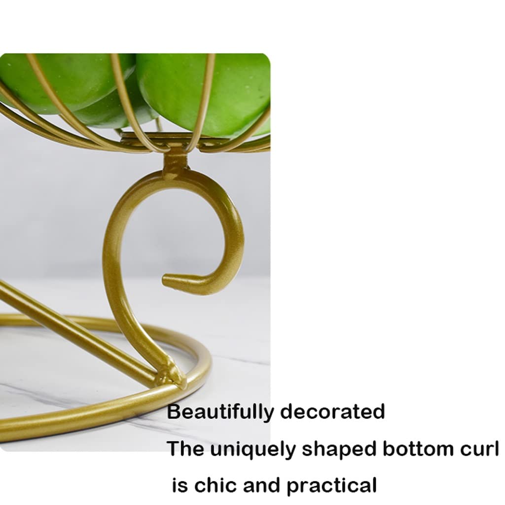 3-Tier Metal Wire Fruit Basket Stand - Bronze Fruit & Vegetable Holder for Kitchen Counter, Dining Table, Pantry Storage | Perfect for Organizing Apples, Bananas, Bread & Snacks | Elegant Home Decor