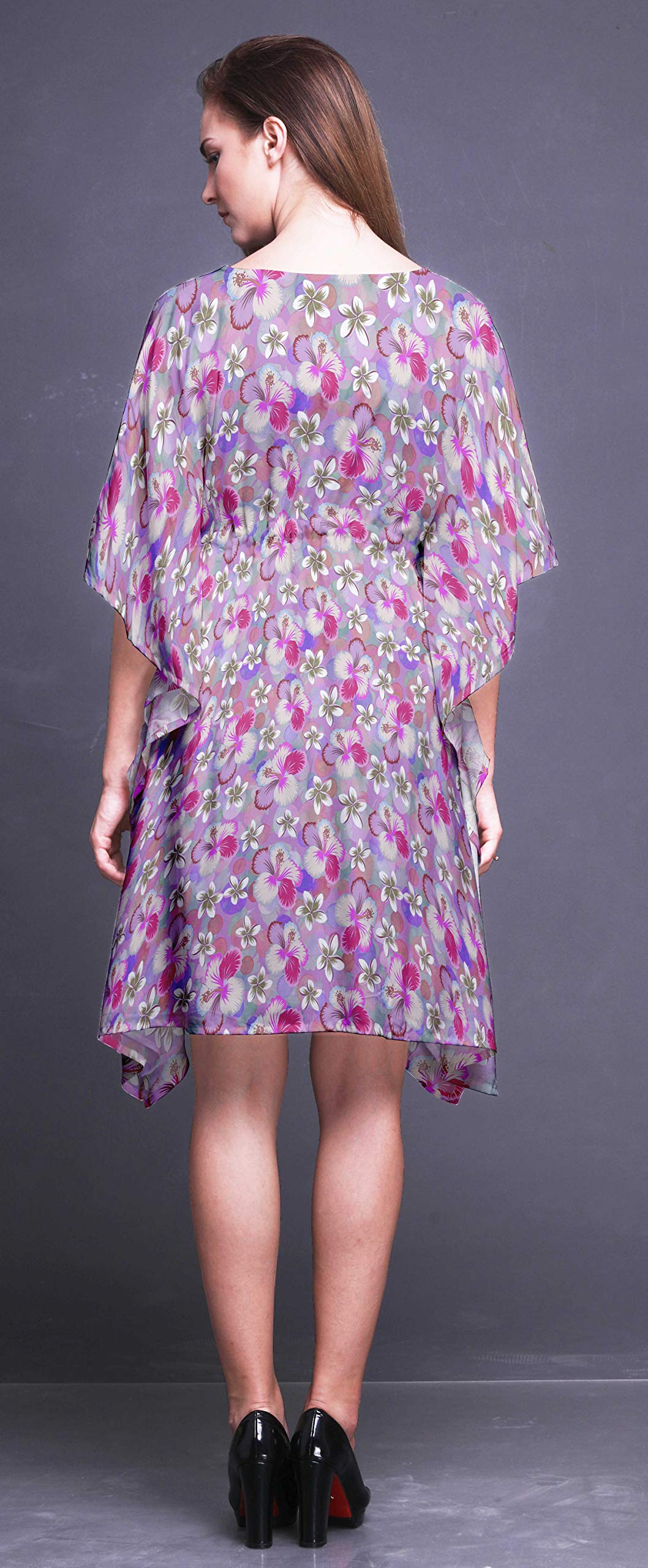 Bimba Women's Short Beach Kaftan - Flowy Bikini Cover Up Dress for Summer - Perfect for Pool, Beach Vacation & Resort Wear