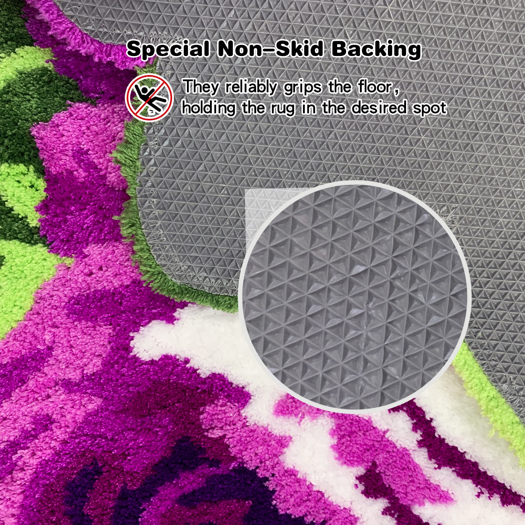 ABREEZE Soft Plush Area Rug - 24x31 Inch Purple Rose Washable Non-Slip Carpet for Bedroom, Living Room, Bathroom, Kitchen & Laundry | Indoor Outdoor Home Decor | Farmhouse Style Welcome Mat (Perfect for Cozy Spaces & High Traffic Areas)